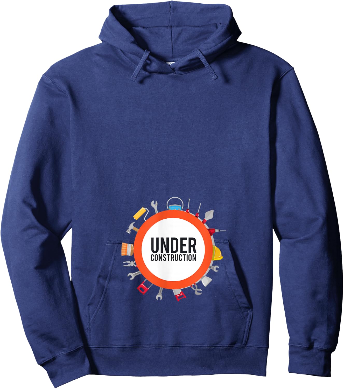 Funny Under Construction Pregnancy Announcement Hoodie - Hoodie | Navy