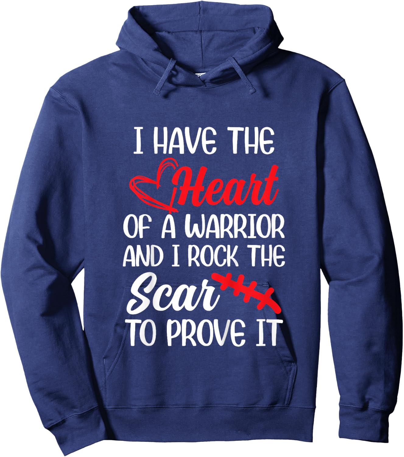 I Have Heart of Warriors & I Rock The Scar CHD Awareness Hoodie - Hoodie | Navy
