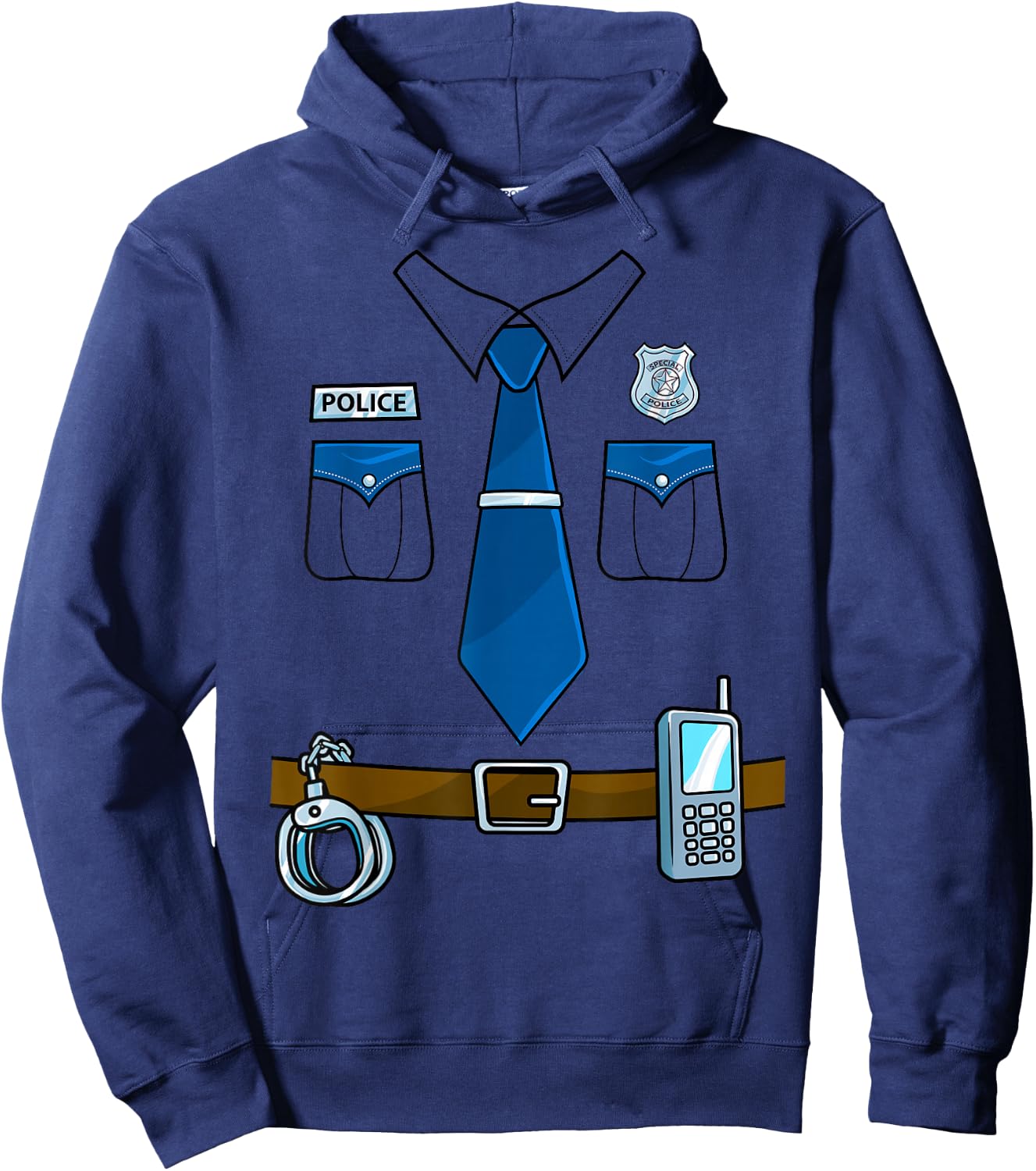 Police Costume Cop Uniform Officer Halloween Women Men Boys Small Hoodie - Hoodie | Navy