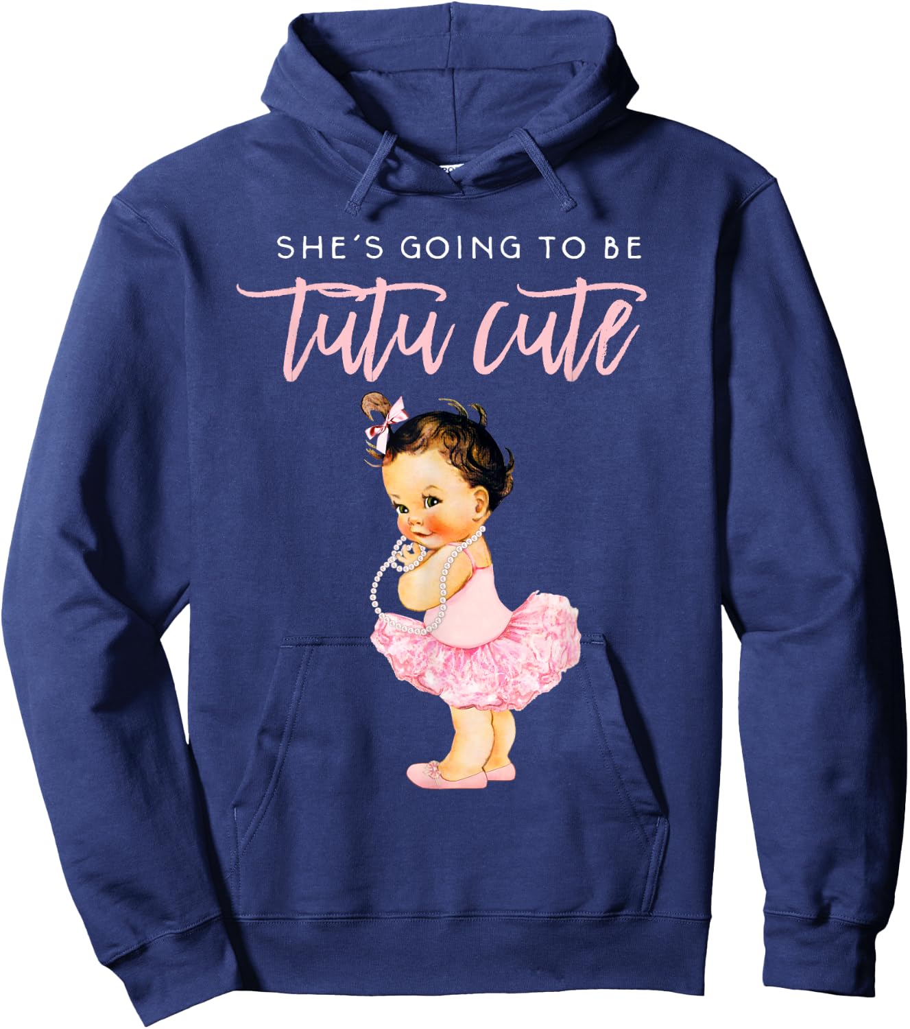 Its A Girl Gender Reveal Shirt Touchdown Tutu Baby Shower Hoodie - Hoodie | Navy