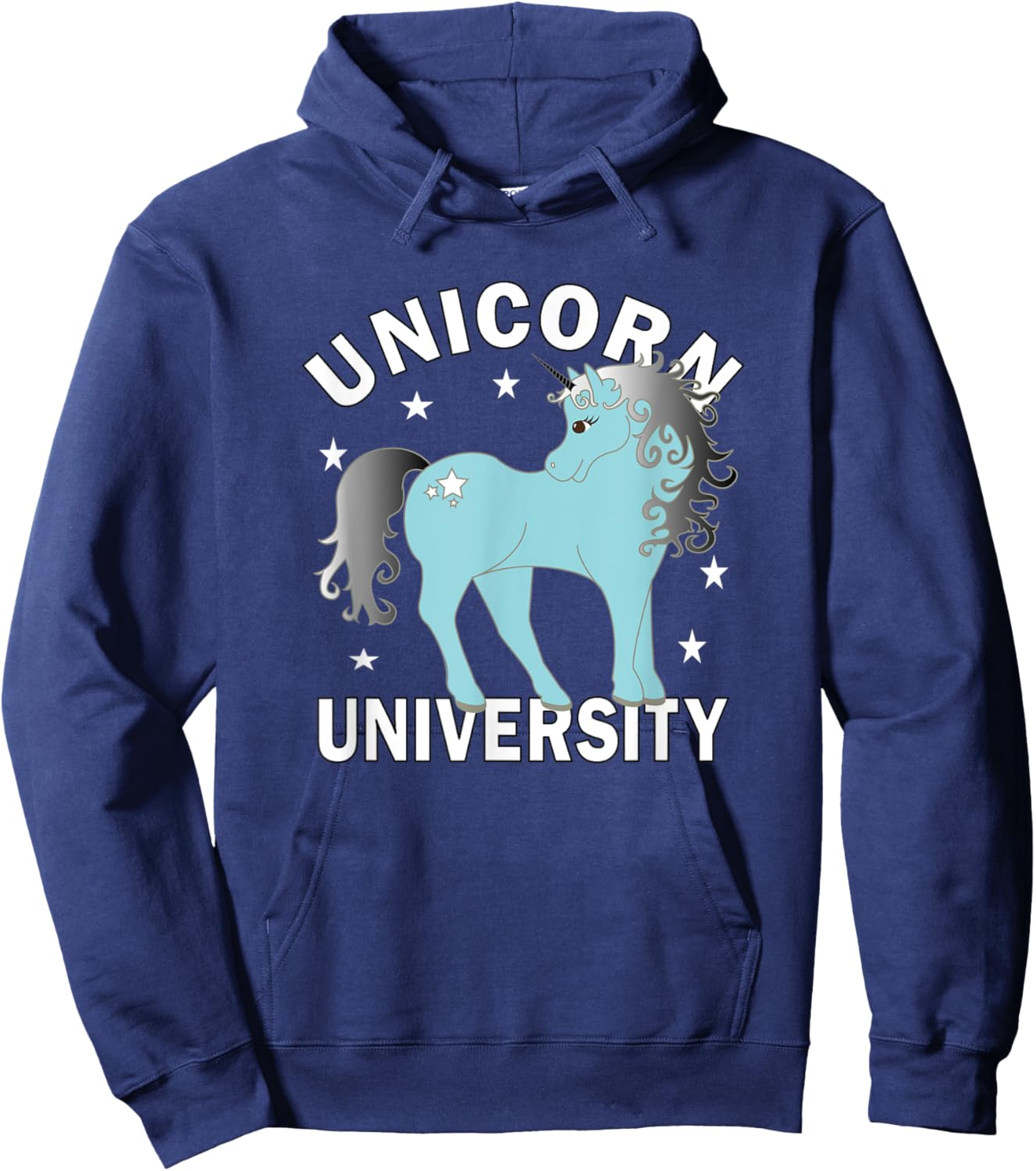 Blue Unicorn University White Stars Hoodie - Hoodie | Navy