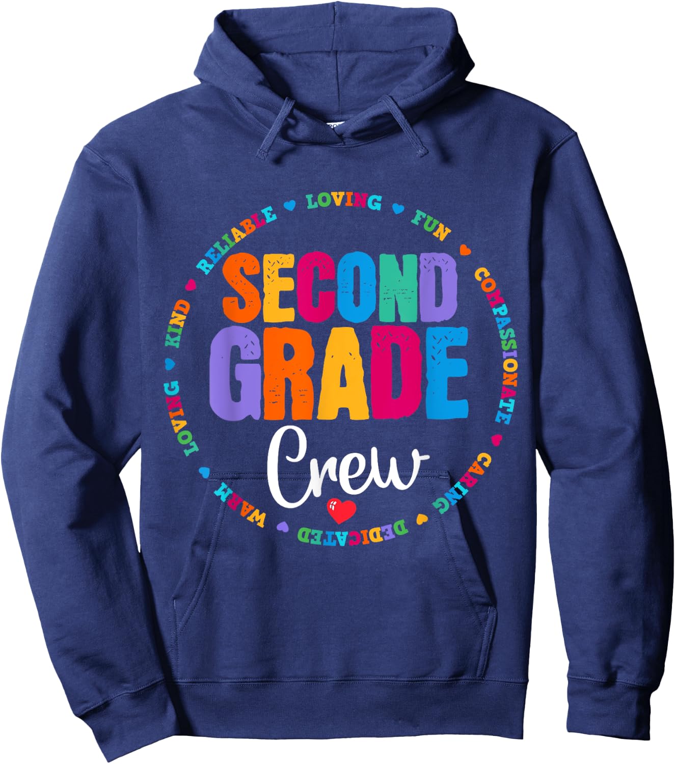 Second Grade Crew 2nd Back to School Teacher Team Squad Hoodie - Hoodie | Navy