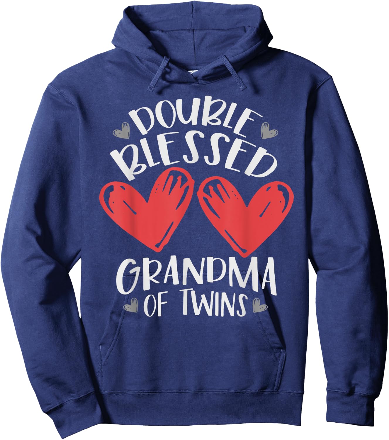 Double Blessed Grandma Of Twins Hoodie - Hoodie | Navy