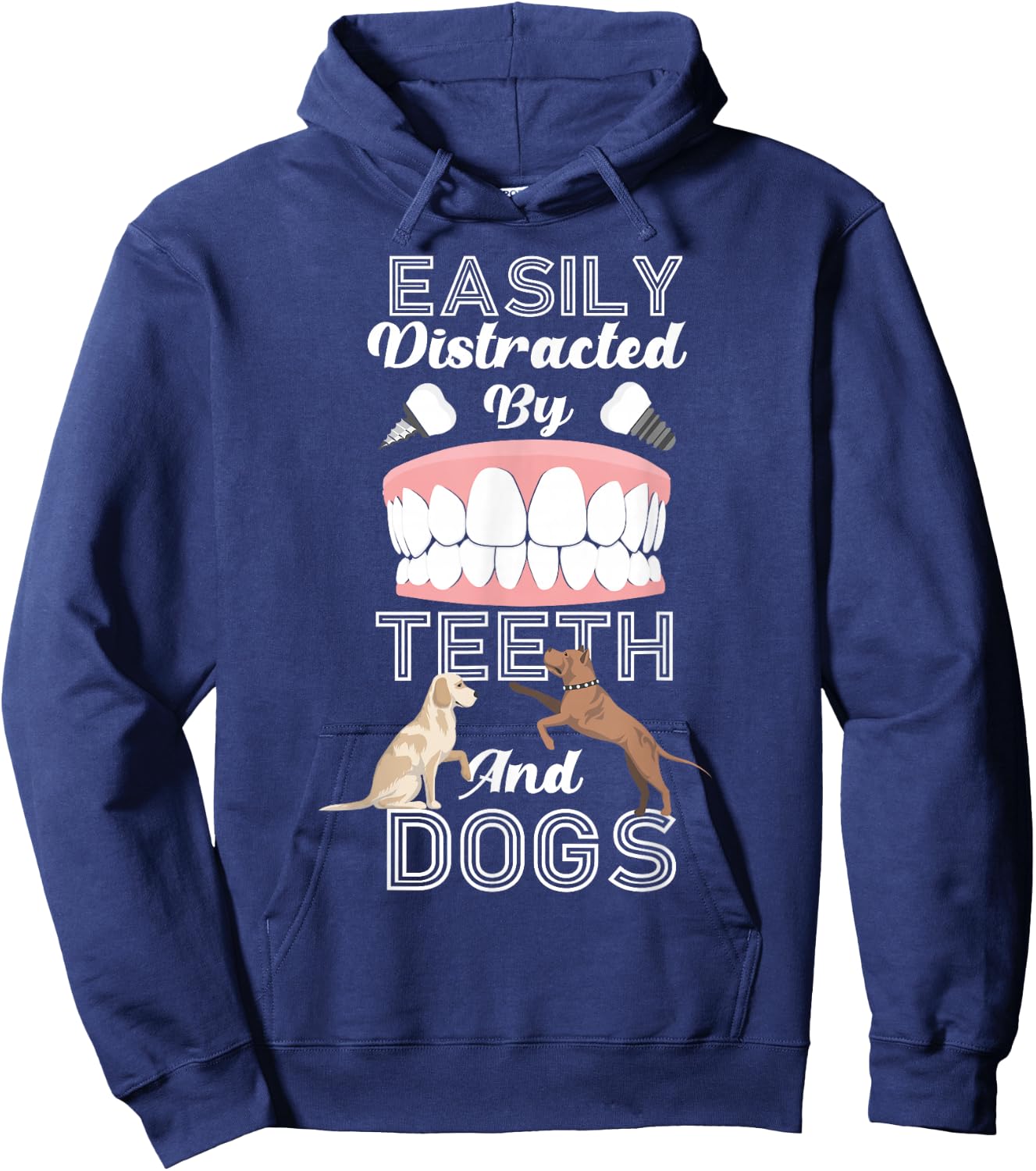 Dentist Dental Assistant Hygienist Dog Tooth Hoodie - Hoodie | Navy