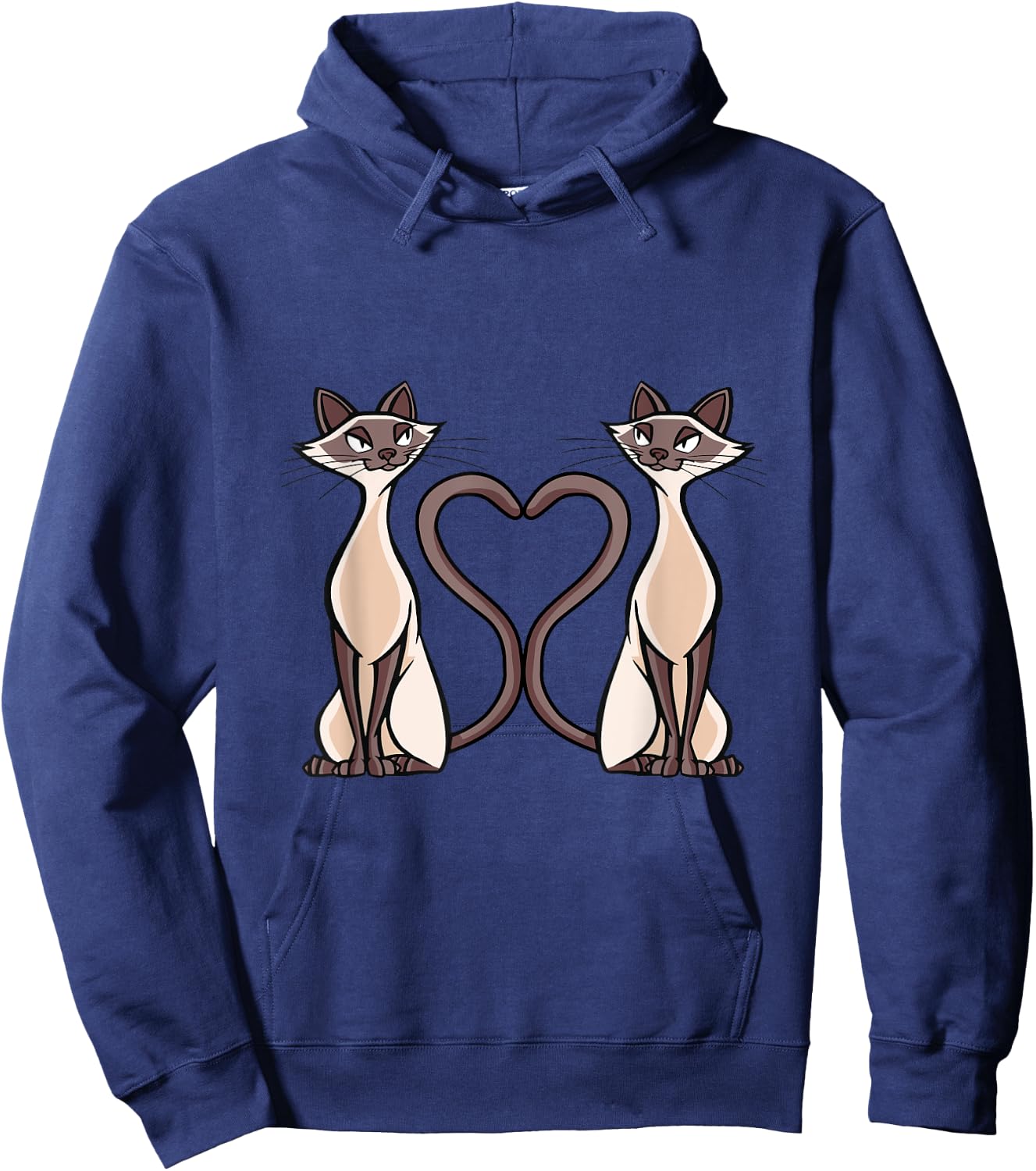 Siam Cat Heart Design Cat Lovers Hoodie - Hoodie | Navy