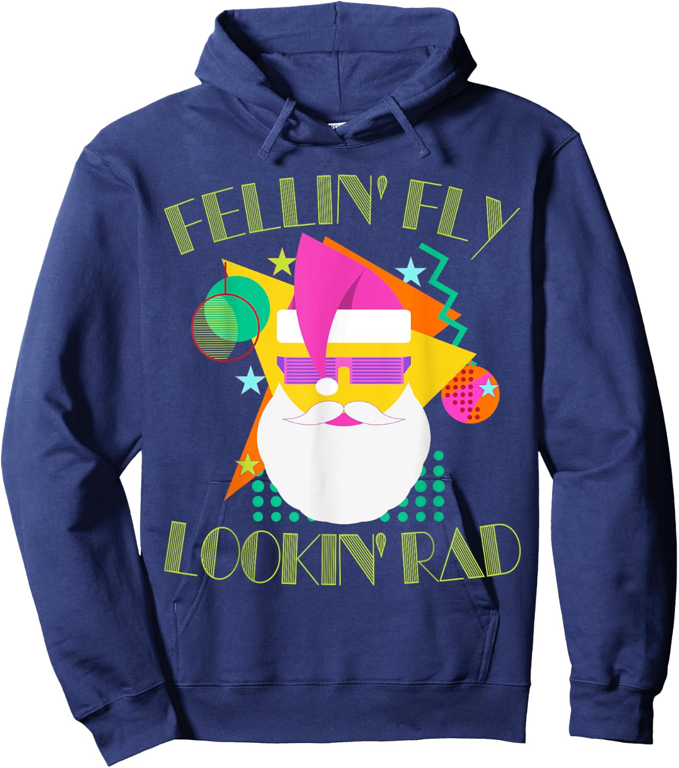 Rad 80s Christmas Vintage Eighties An 80s Costume Hoodie - Hoodie | Navy