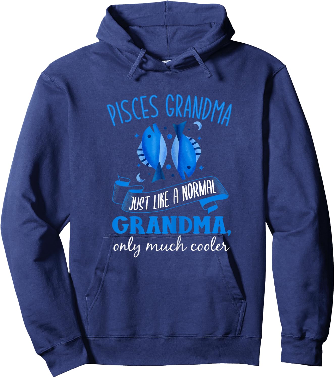 Pisces Grandma Shirt Astrology Horoscope Granny Zodiac Sign Hoodie - Hoodie | Navy