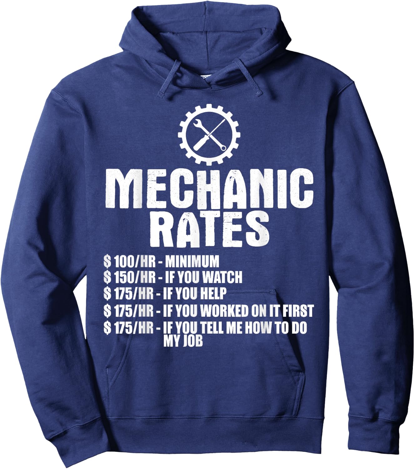 Mechanic Funny - Mechanic Rates Small Hoodie - Hoodie | Navy
