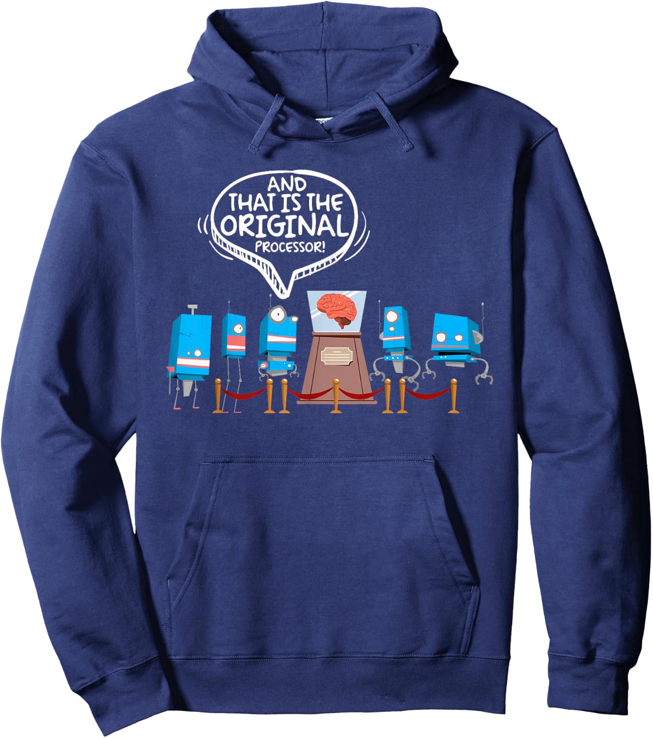 The Original Processor IT Humor AI Tech Robotics Hoodie - Hoodie | Navy