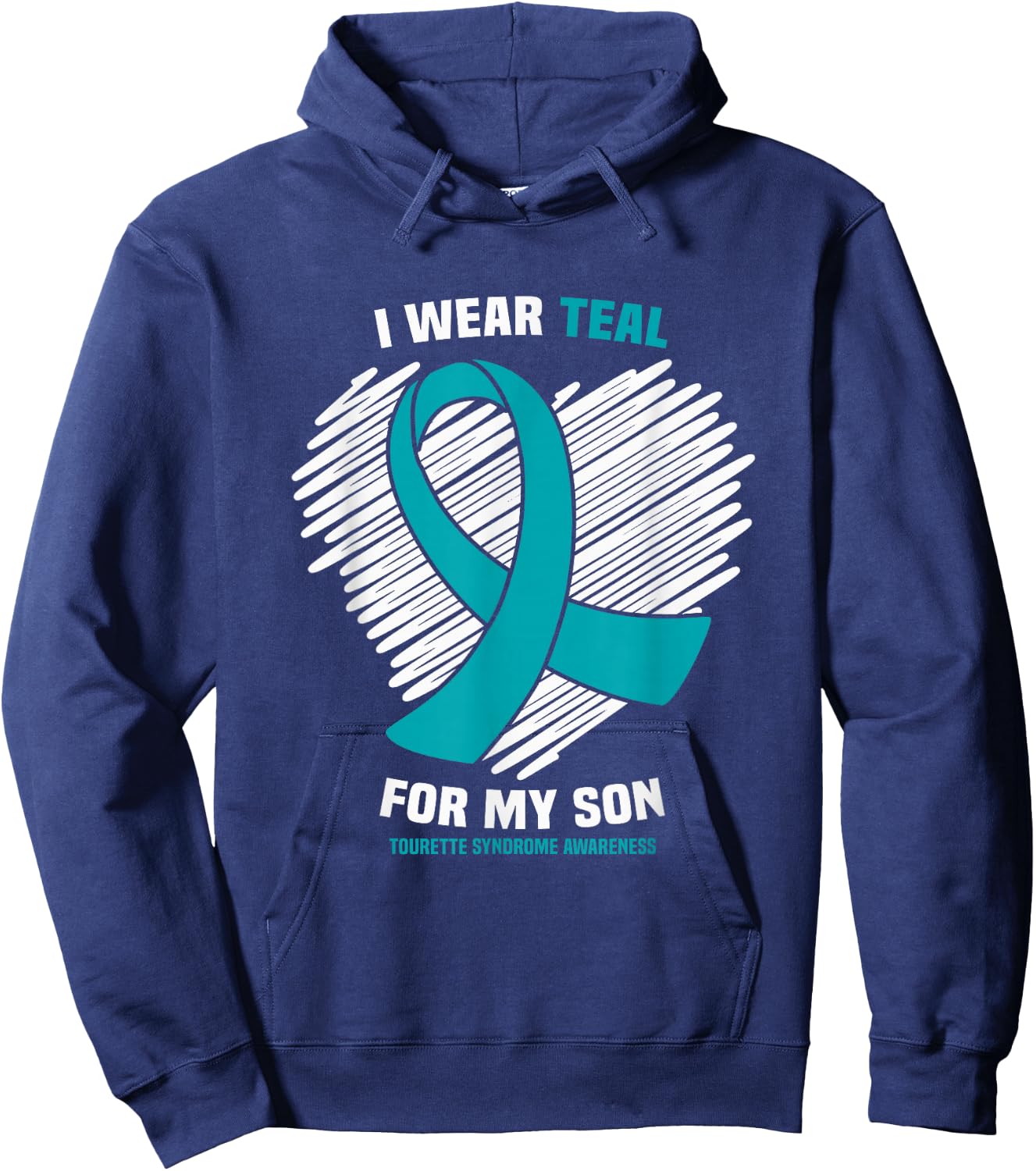I Wear Teal For My Son Tourette Syndrome Awareness Hoodie - Hoodie | Navy