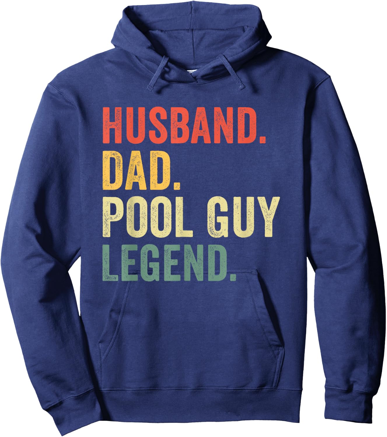 Funny Swimming Husband Dad Pool Guy Legend Vintage Hoodie - Hoodie | Navy