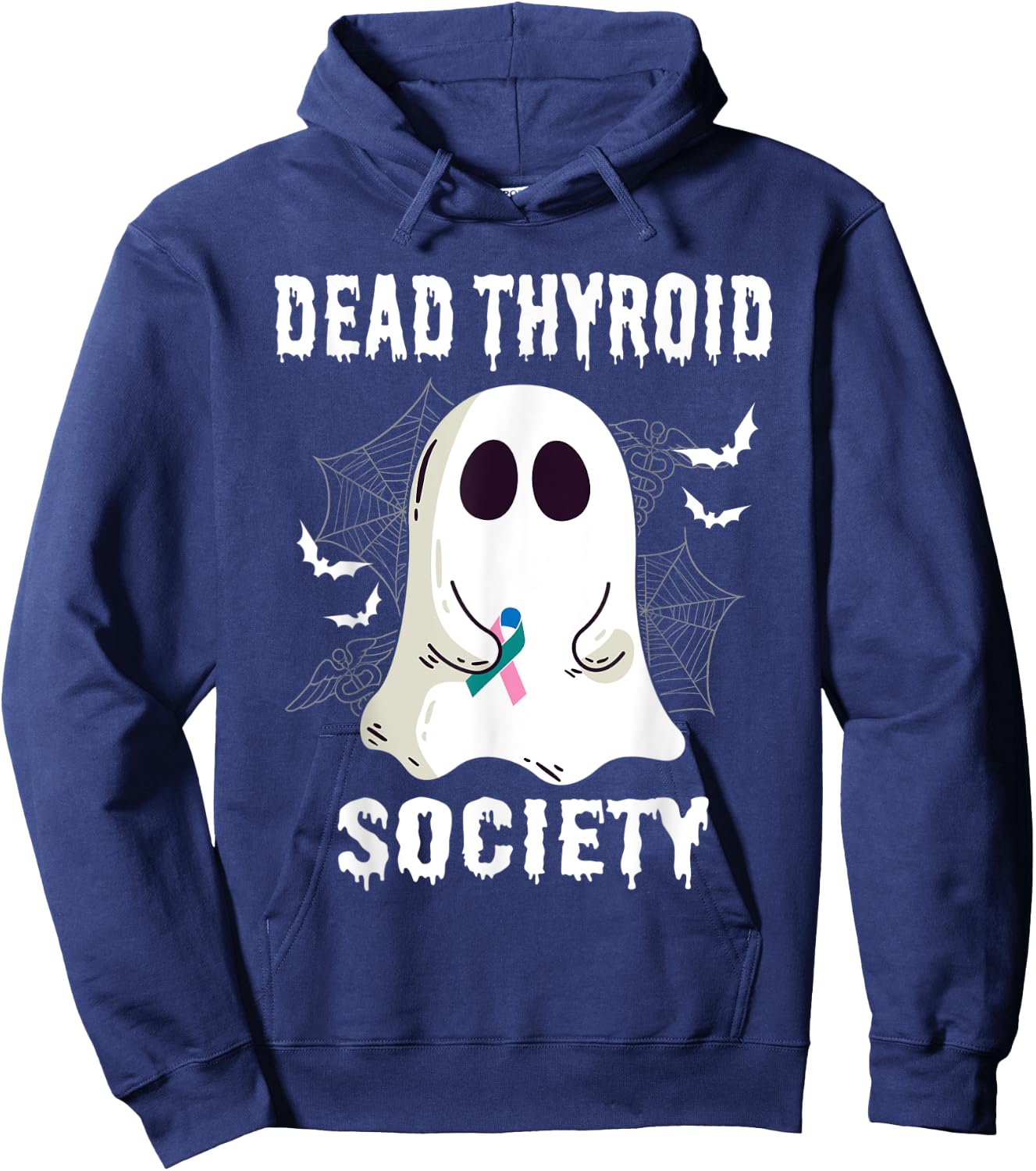 Halloween Dead Thyroid Society Diabetes Awareness Ghost Hoodie - Hoodie | Navy