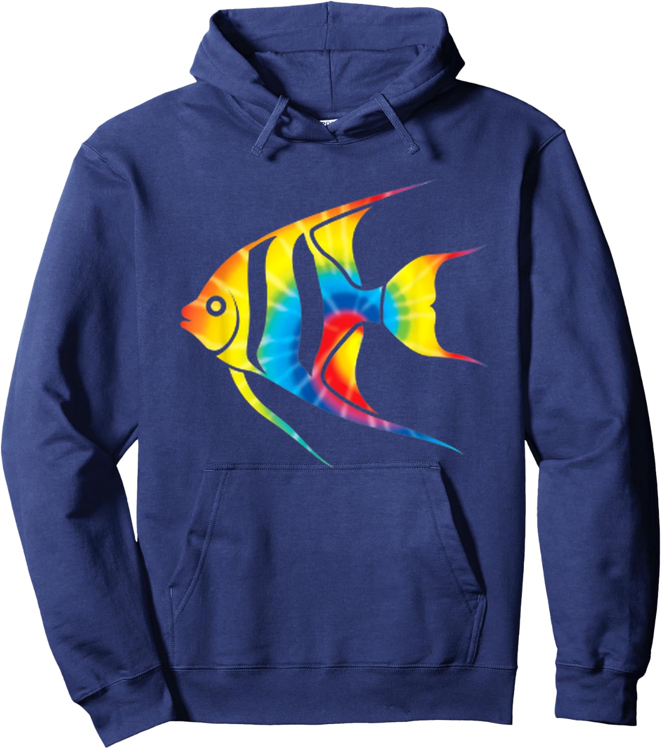 Tie Dye Angelfish Rainbow Print Pet Hippie Peace Gift Hoodie - Hoodie | Navy
