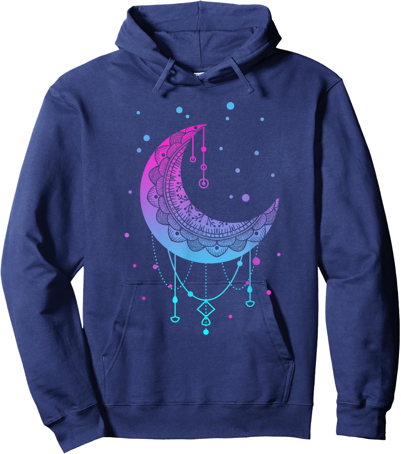 Kawaii Colorful Pastel Goth Moon Hoodie - Hoodie | Navy