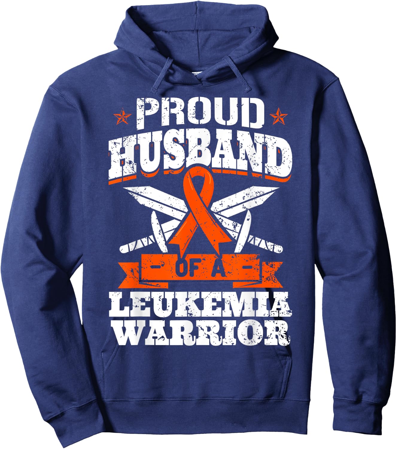 Proud Husband Of A Leukemia Warrior Awareness Blood Cancer Hoodie - Hoodie | Navy