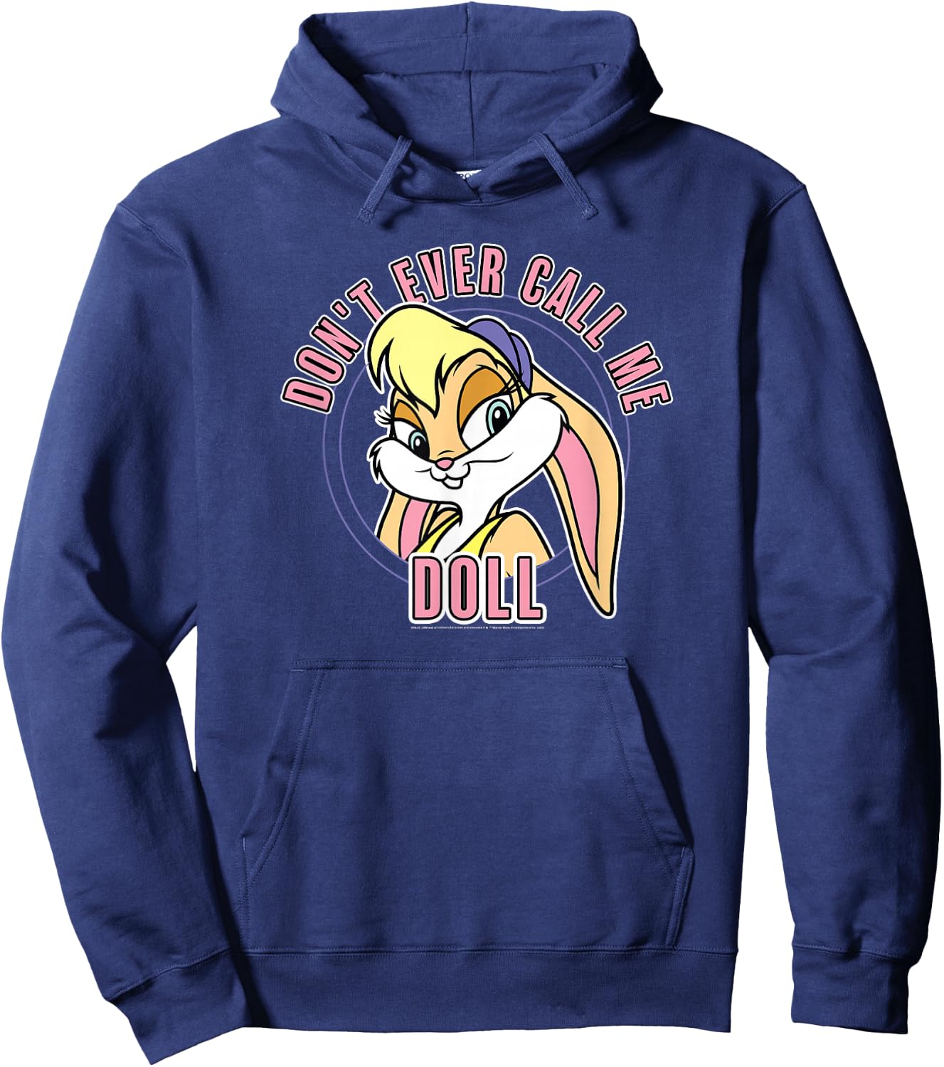 Space Jam Classic Lola Bunny Don't Ever Call Me Doll Hoodie - Hoodie | Navy