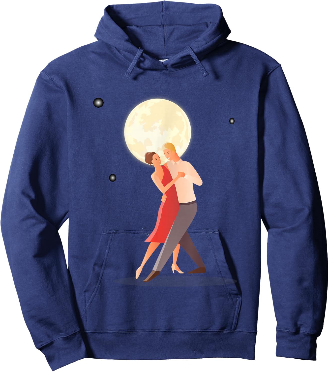 Love Dancing In The Moonlight With Light Stars In Dark Night Hoodie - Hoodie | Navy