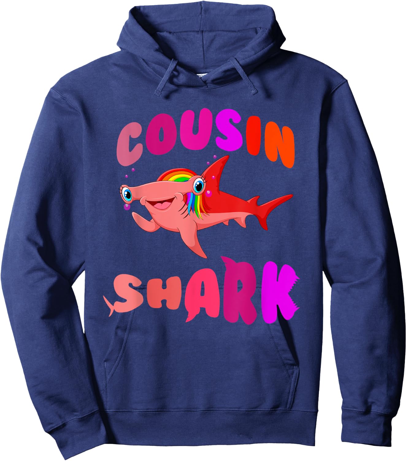 Cousin Shark hammerhead birthday family shark matching Hoodie - Hoodie | Navy