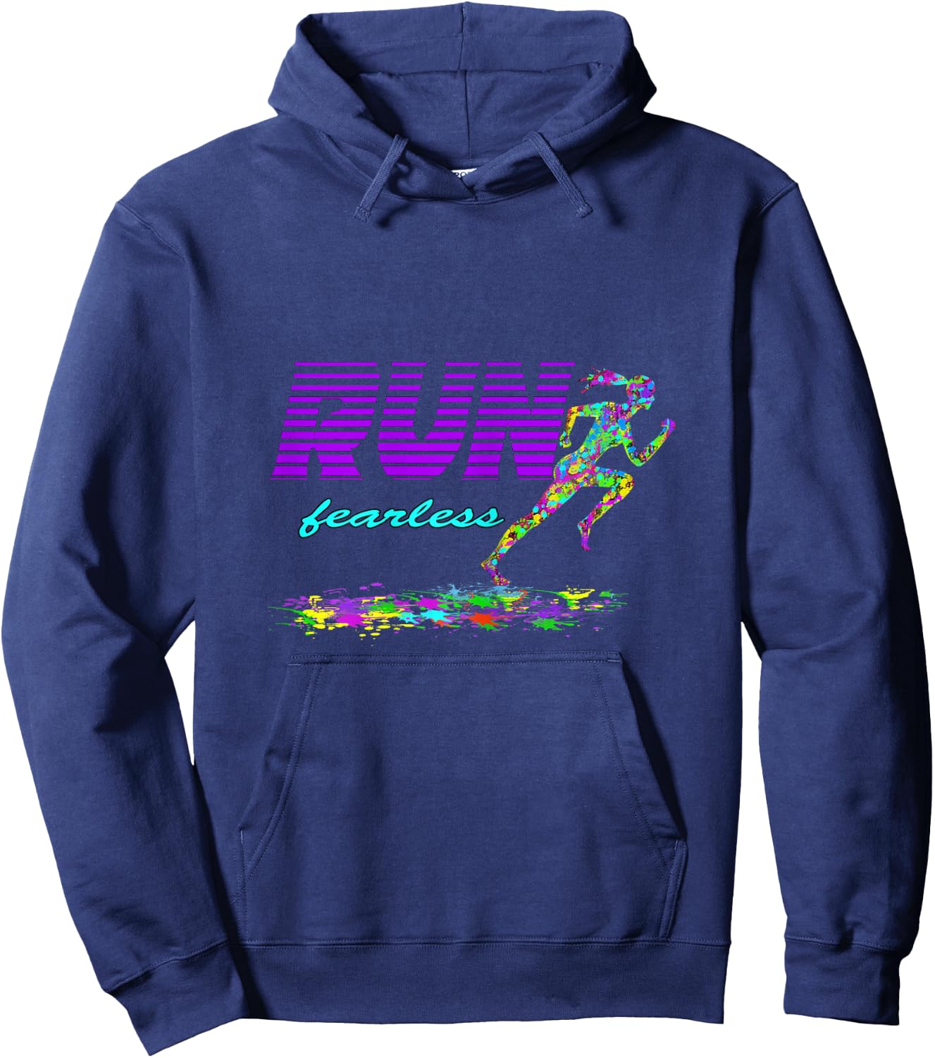 Run Fearless Colorful Splash Running Fit women girl Hoodie - Hoodie | Navy