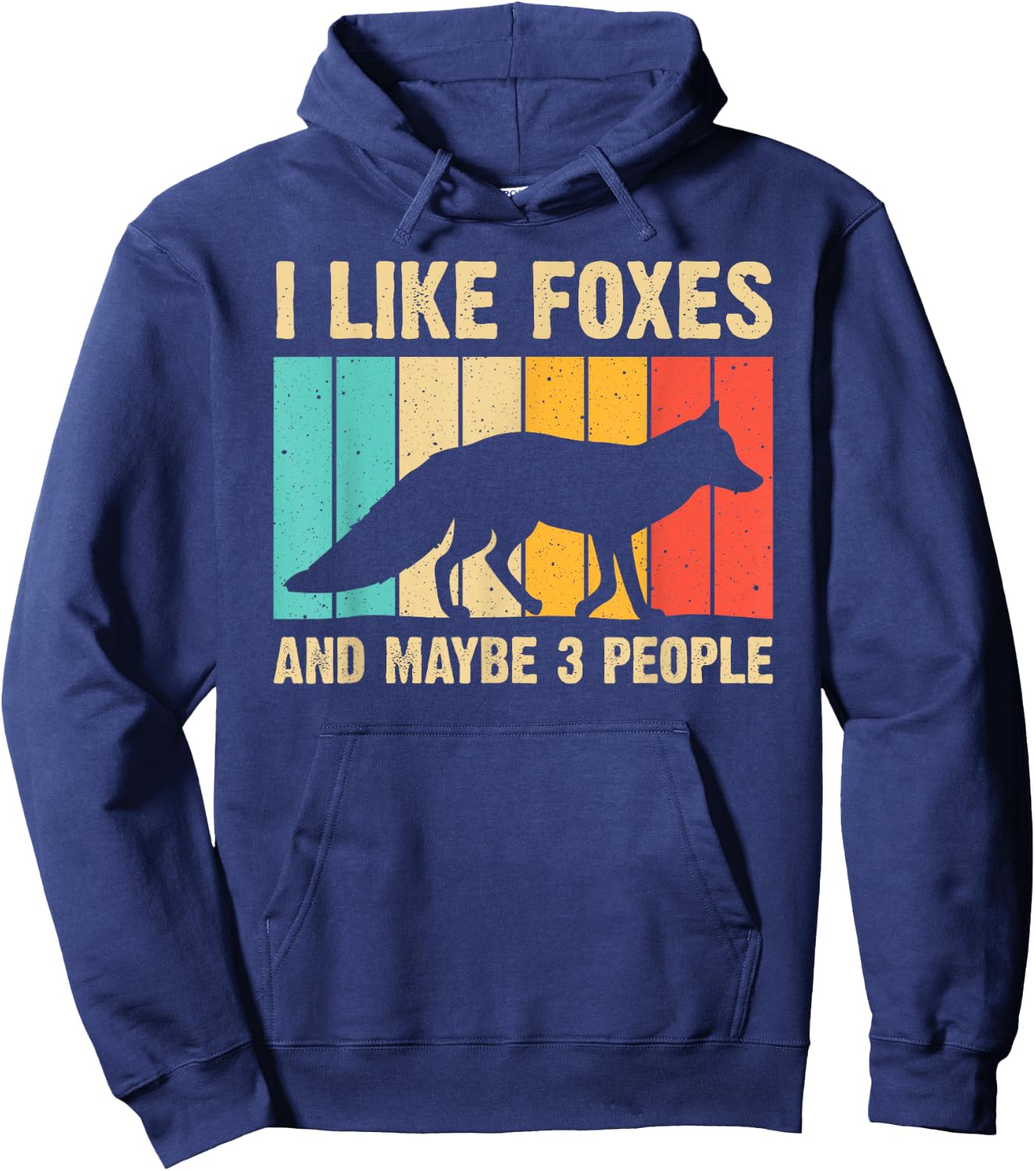 Funny Fox Design For Fox Lovers Men Women Kids Introverts Hoodie - Hoodie | Navy