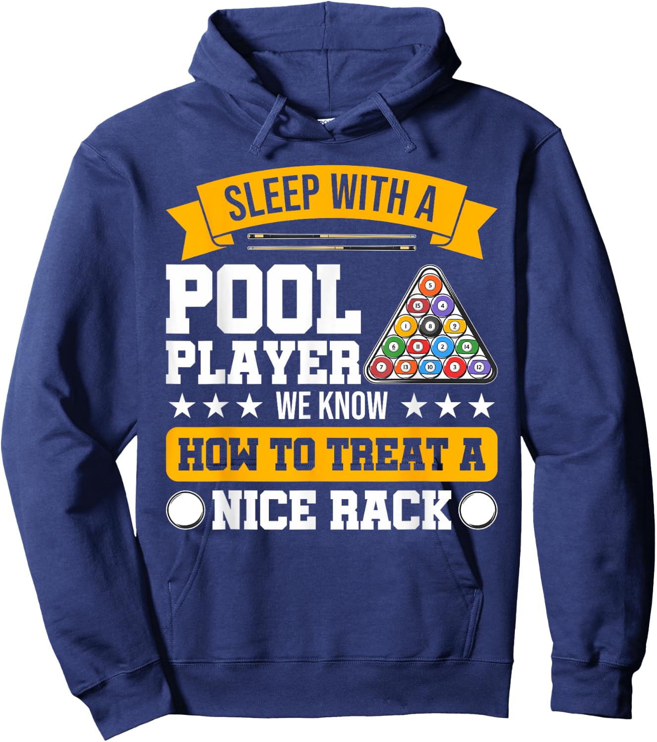 Sleep With A Pool Player - Funny Pool Player Billiards Humor Hoodie - Hoodie | Navy