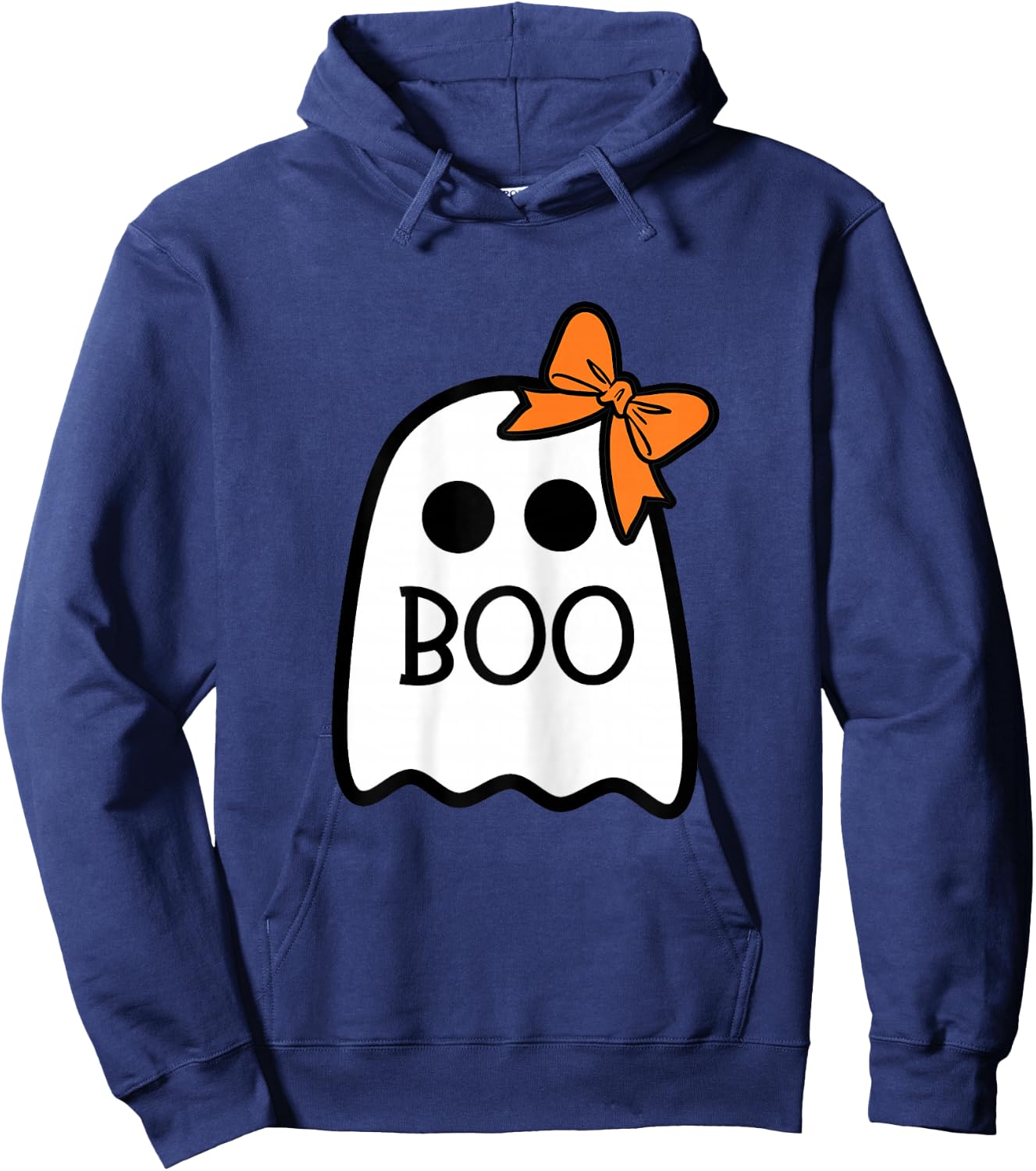 Girls Halloween Ghost with Bow Boo Costume Hoodie - Hoodie | Navy