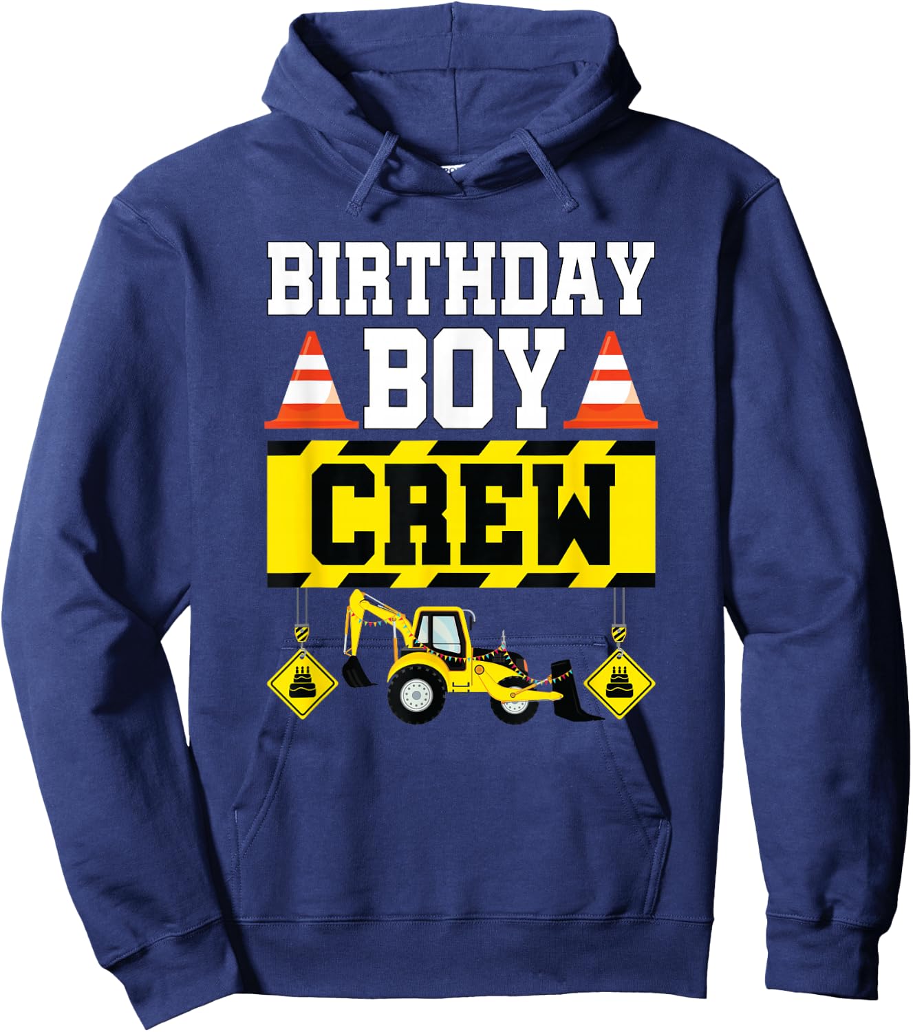 Birthday Boy Crew Shirt For Boys Kids Construction Crew Hoodie - Hoodie | Navy