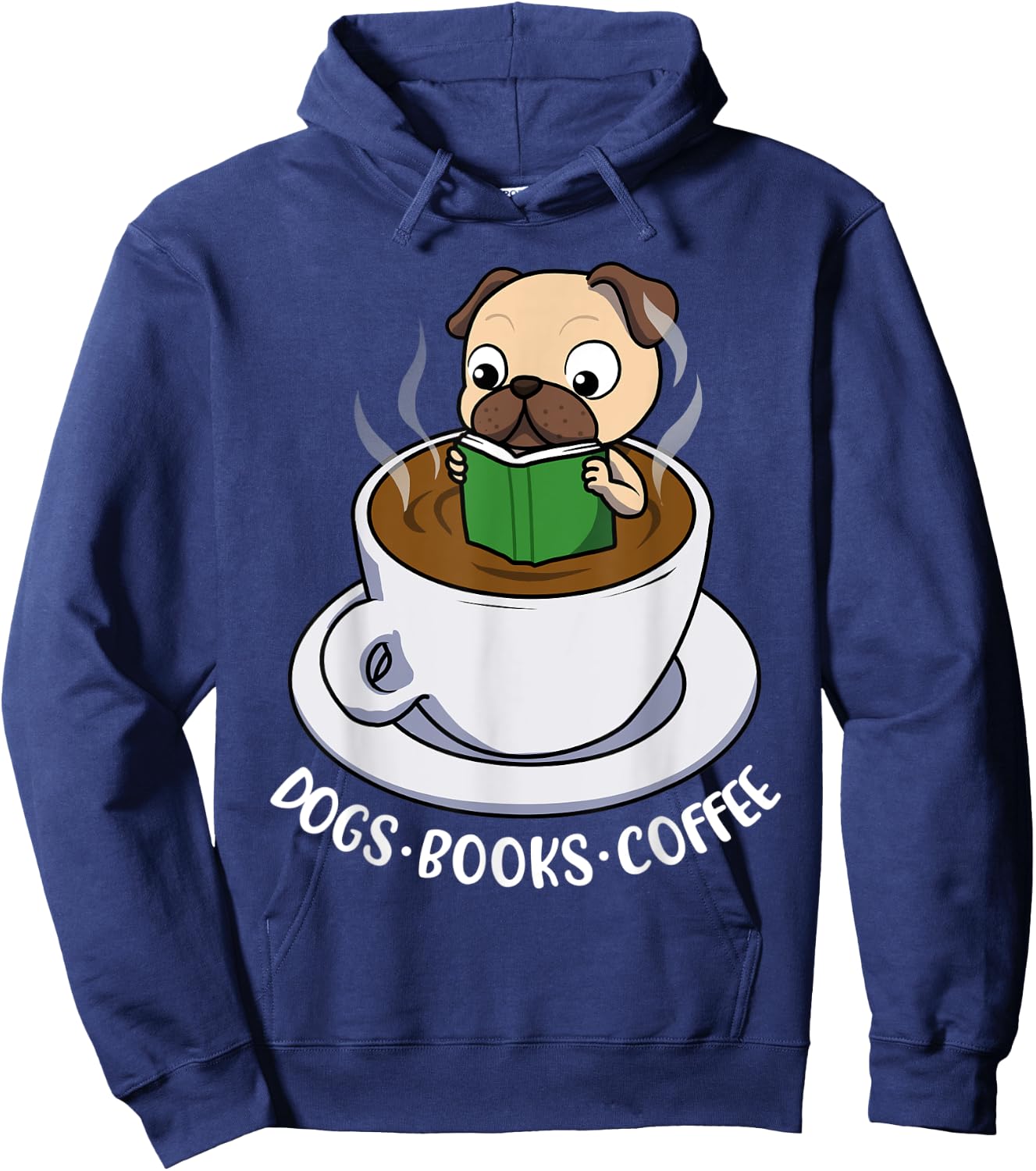 Dogs Books Coffee Hoodie - Hoodie | Navy