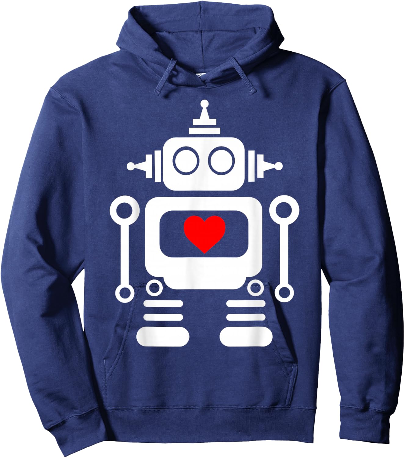 Cute Robot with Red Heart for kids and Adults Hoodie - Hoodie | Navy