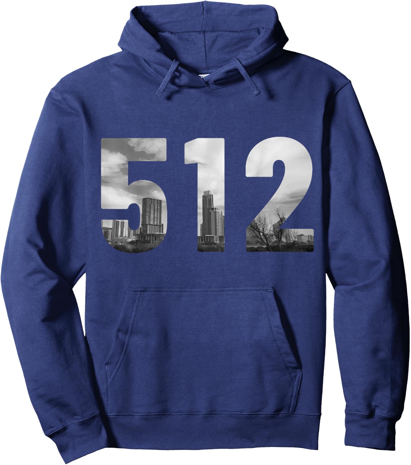 Austin 512 Area Code Skyline Texas Pride Vintage Hoodie - Hoodie | Navy