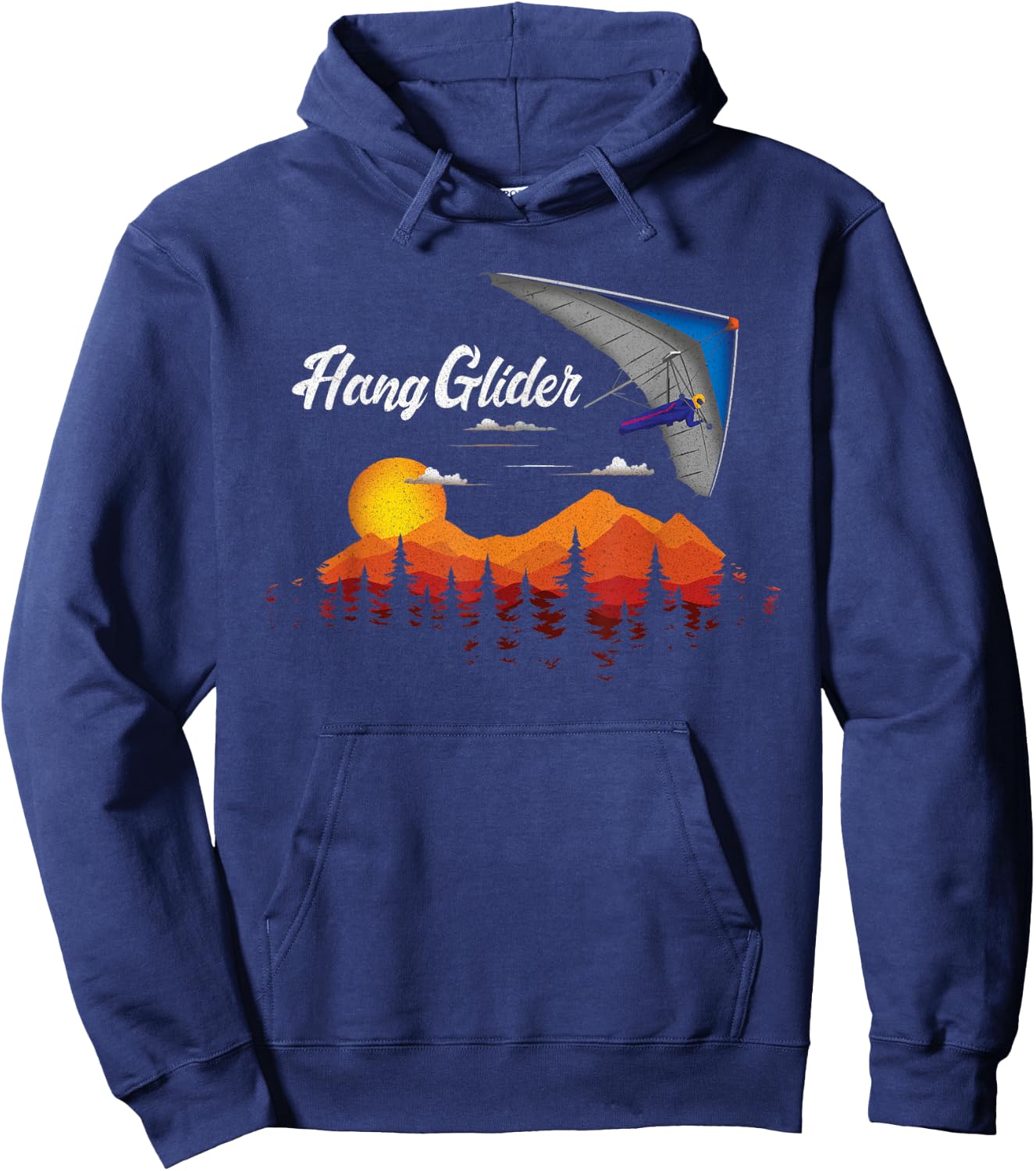 Distressed Hang Glider Flying Hang Glider Gift Shirt Hoodie - Hoodie | Navy