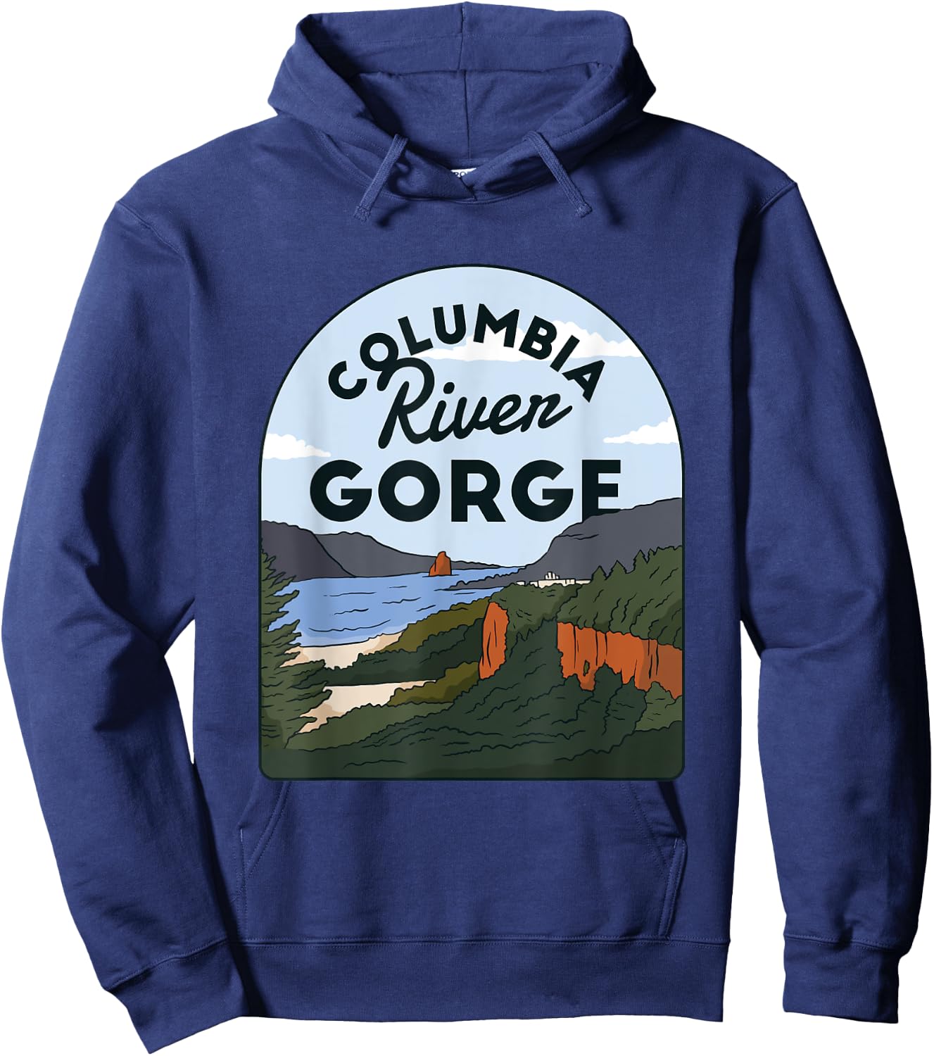 Columbia River Gorge Oregon Travel Nature Portland Salem Hoodie - Hoodie | Navy