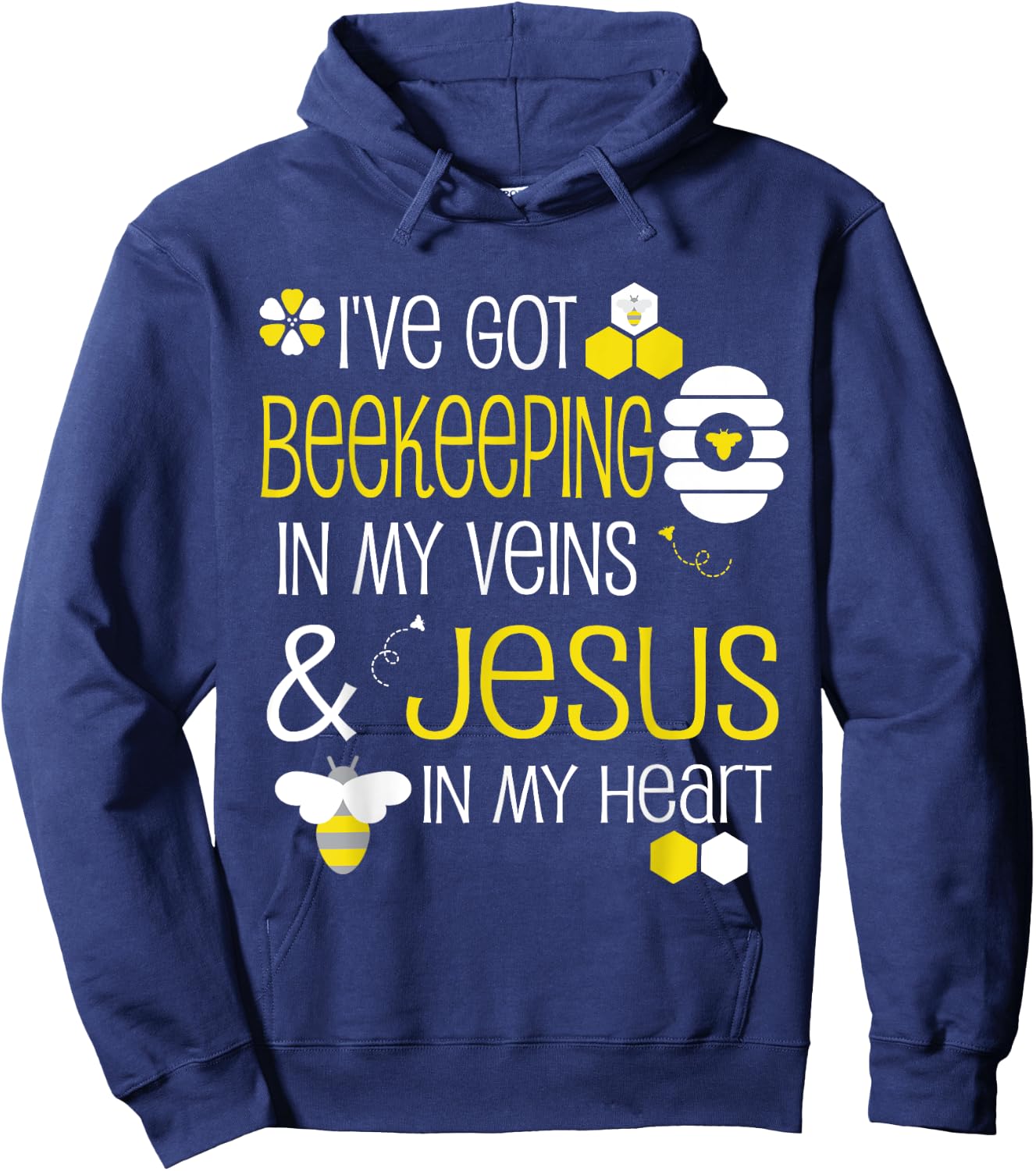 Beekeeping Christian Jesus Beekeeper Men Women Bee Hoodie - Hoodie | Navy
