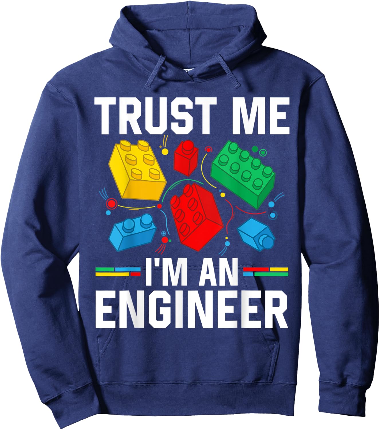 Engineer Children Kids Toy Big Building Blocks Brick Builder Hoodie - Hoodie | Navy
