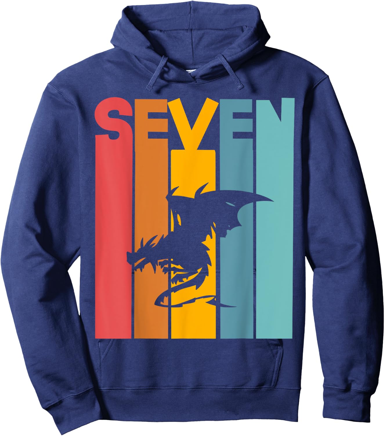 7th Birthday Dragon Children 7 Years Old Hoodie - Hoodie | Navy