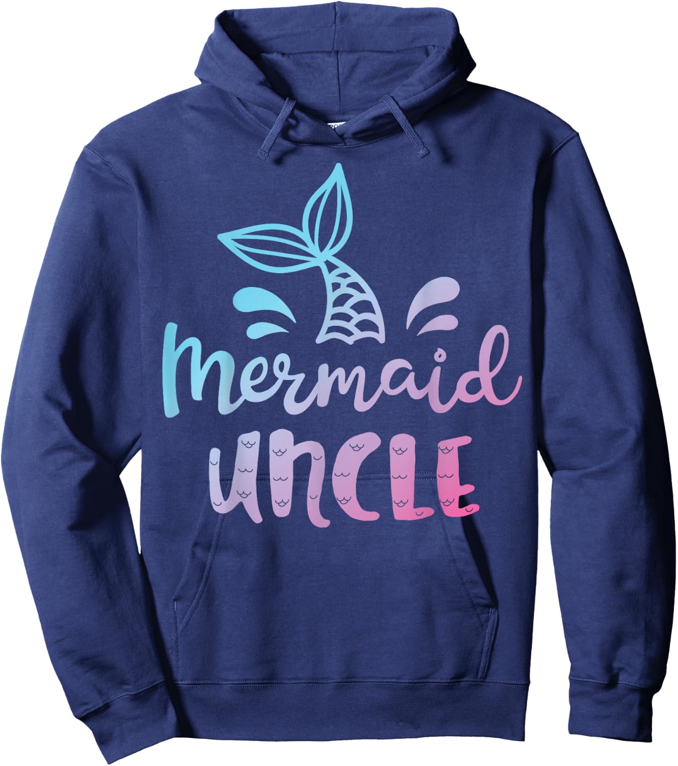 Mermaid Uncle Funny Merman Family Matching Birthday Gifts Hoodie - Hoodie | Navy