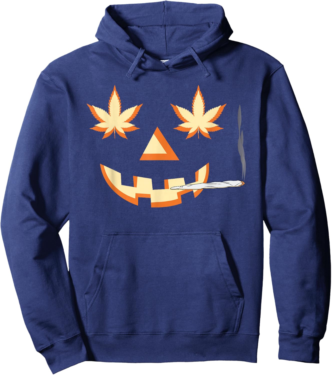 Halloween Smoking Weed Funny Marijuana Gift Hoodie - Hoodie | Navy