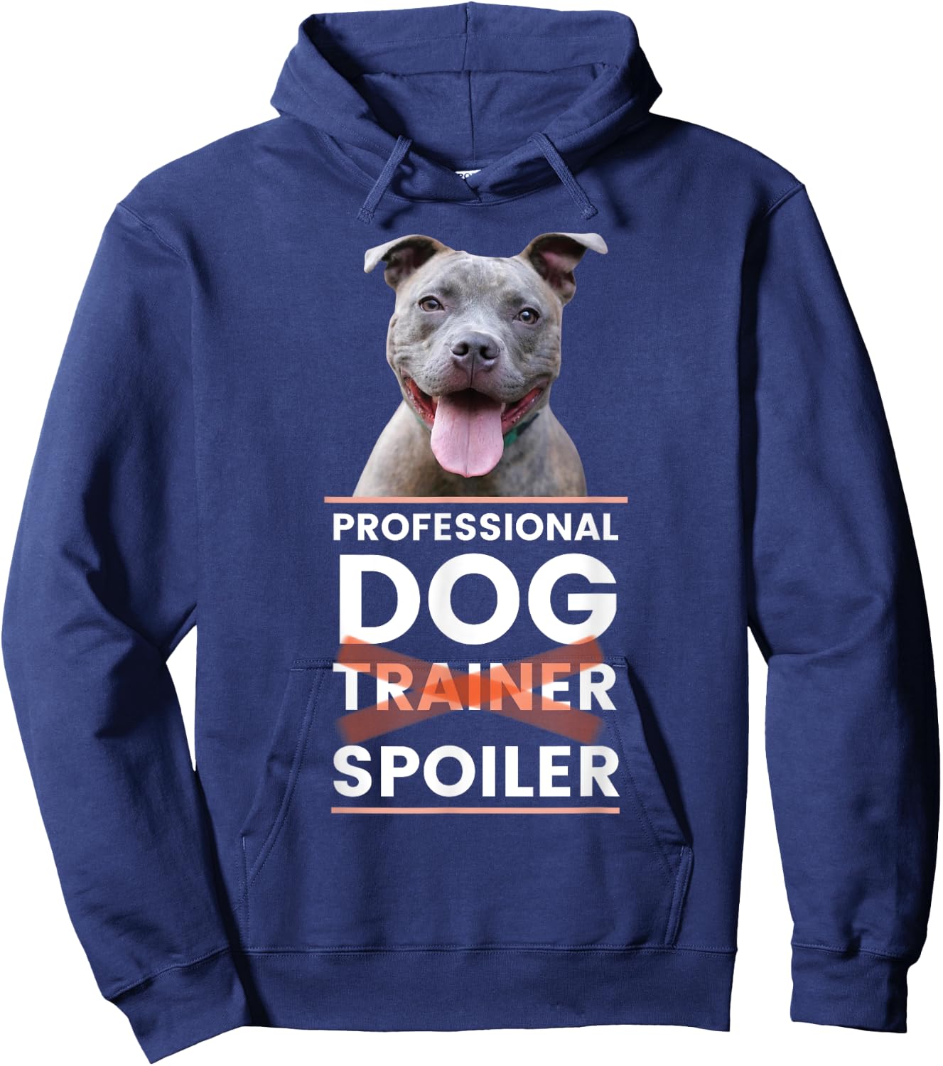 funny dog trainer pitbull mom dad Men Women Hoodie - Hoodie | Navy