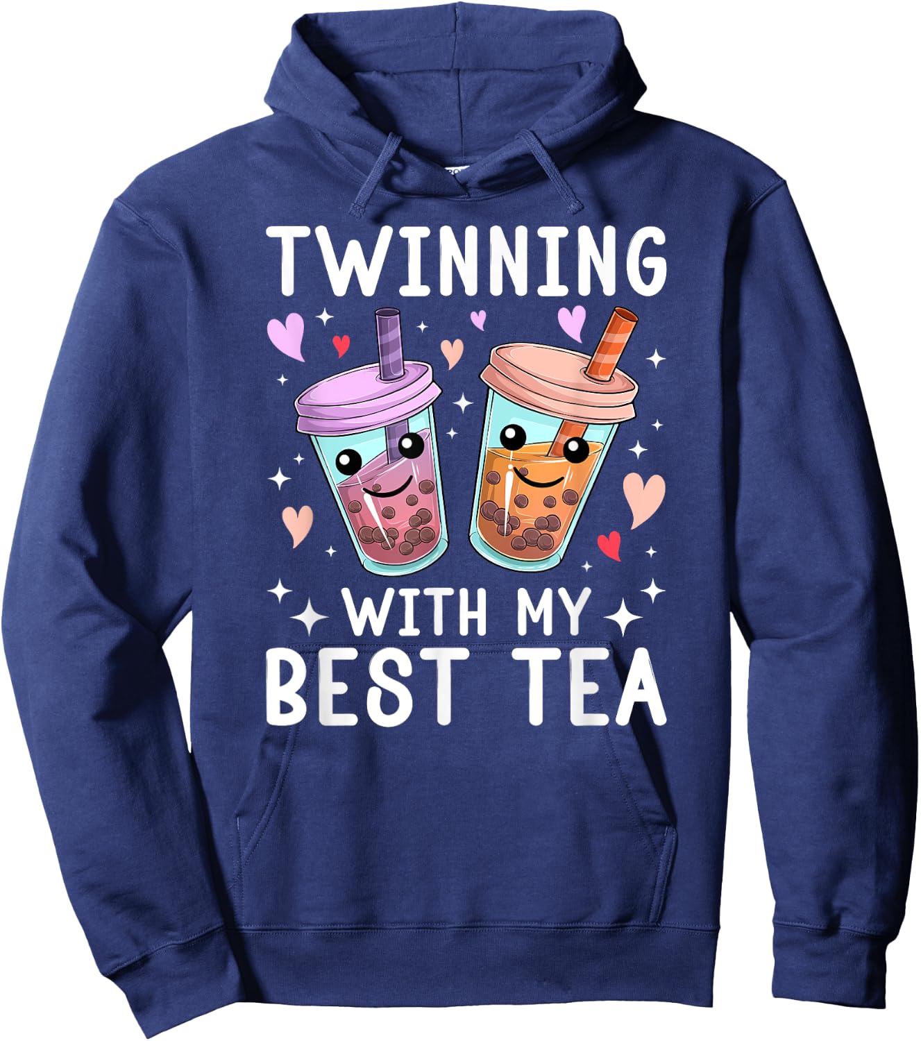 Twinning With My Best Tea Twin Day Spirit Week Best Friend Hoodie - Hoodie | Navy