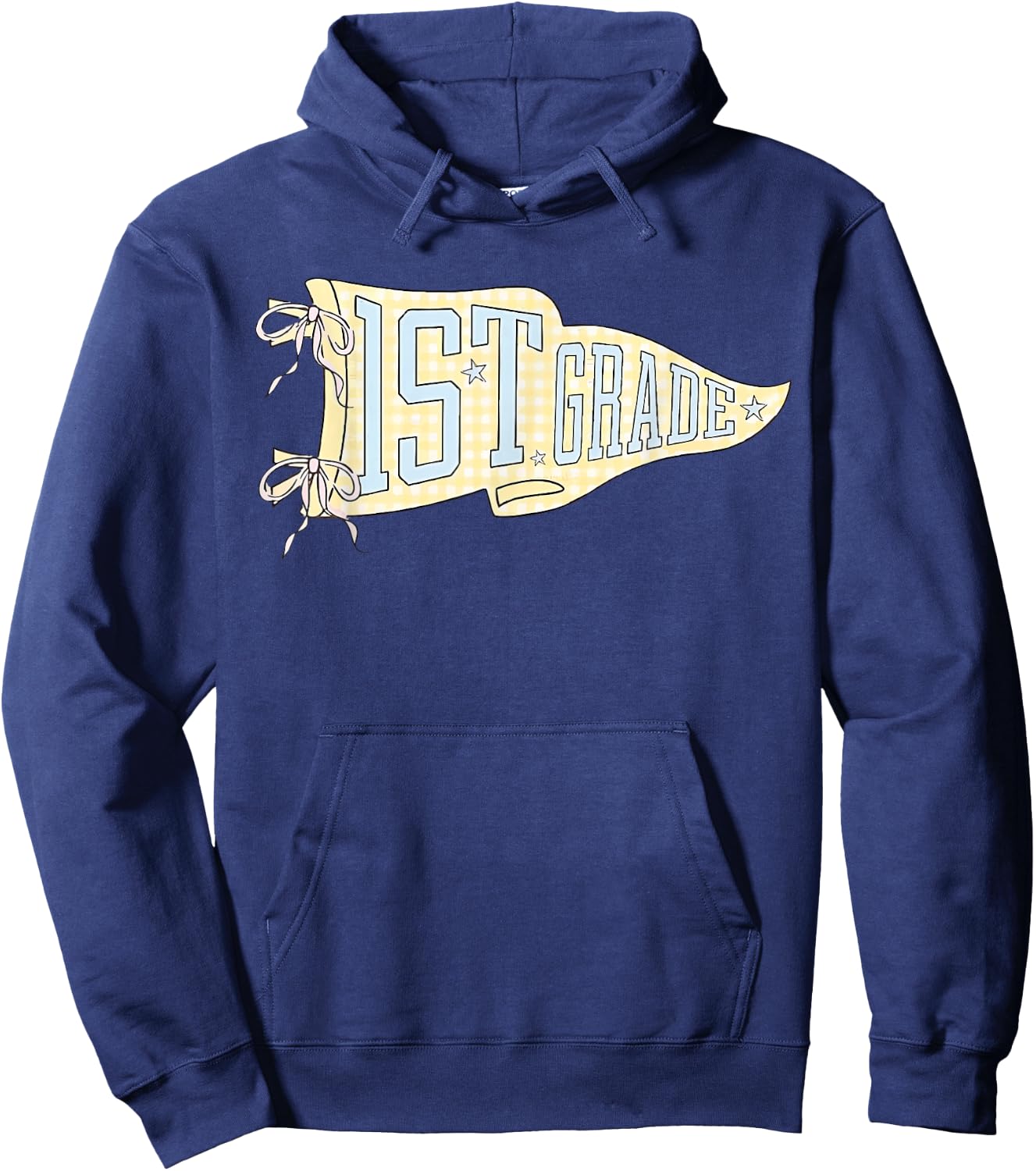 First Grade Back to School Pennant Flag 1st Grade Teacher Hoodie - Hoodie | Navy