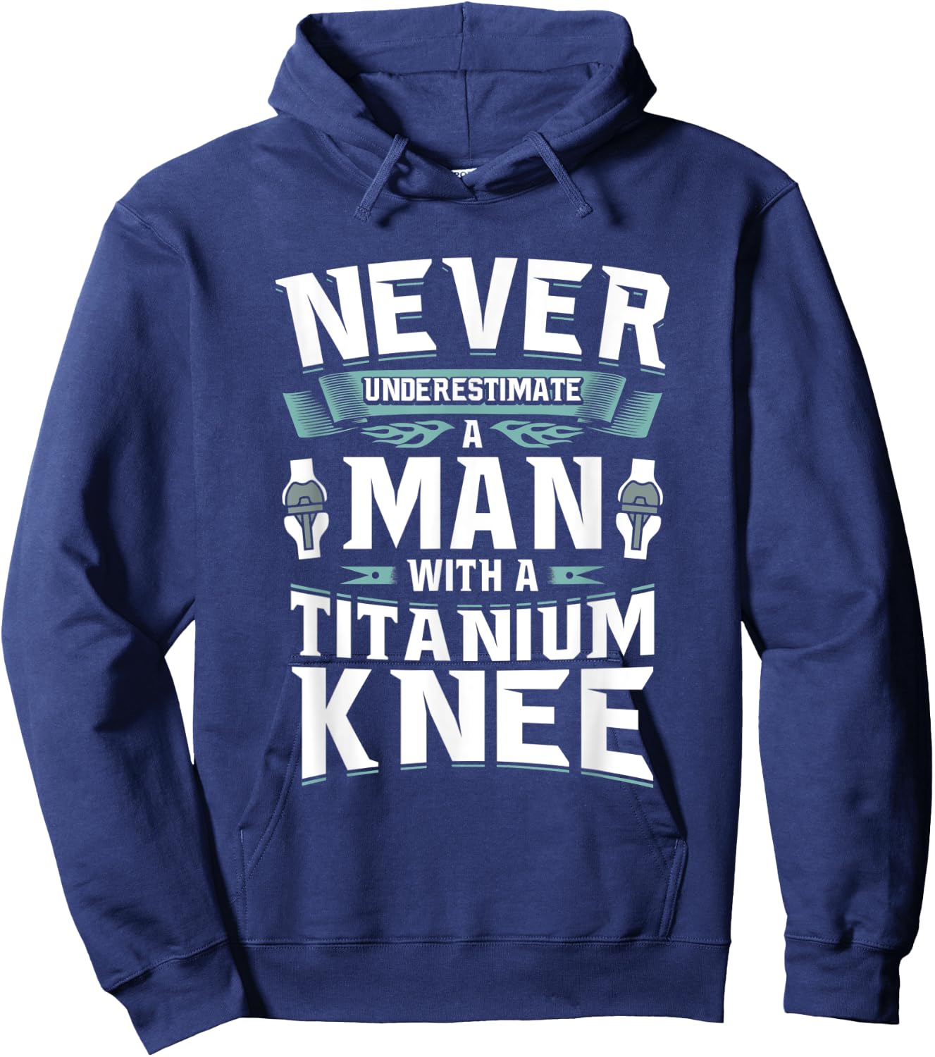 Titanium Knee Replacement Surgery Get Well Gift Hoodie - Hoodie | Navy