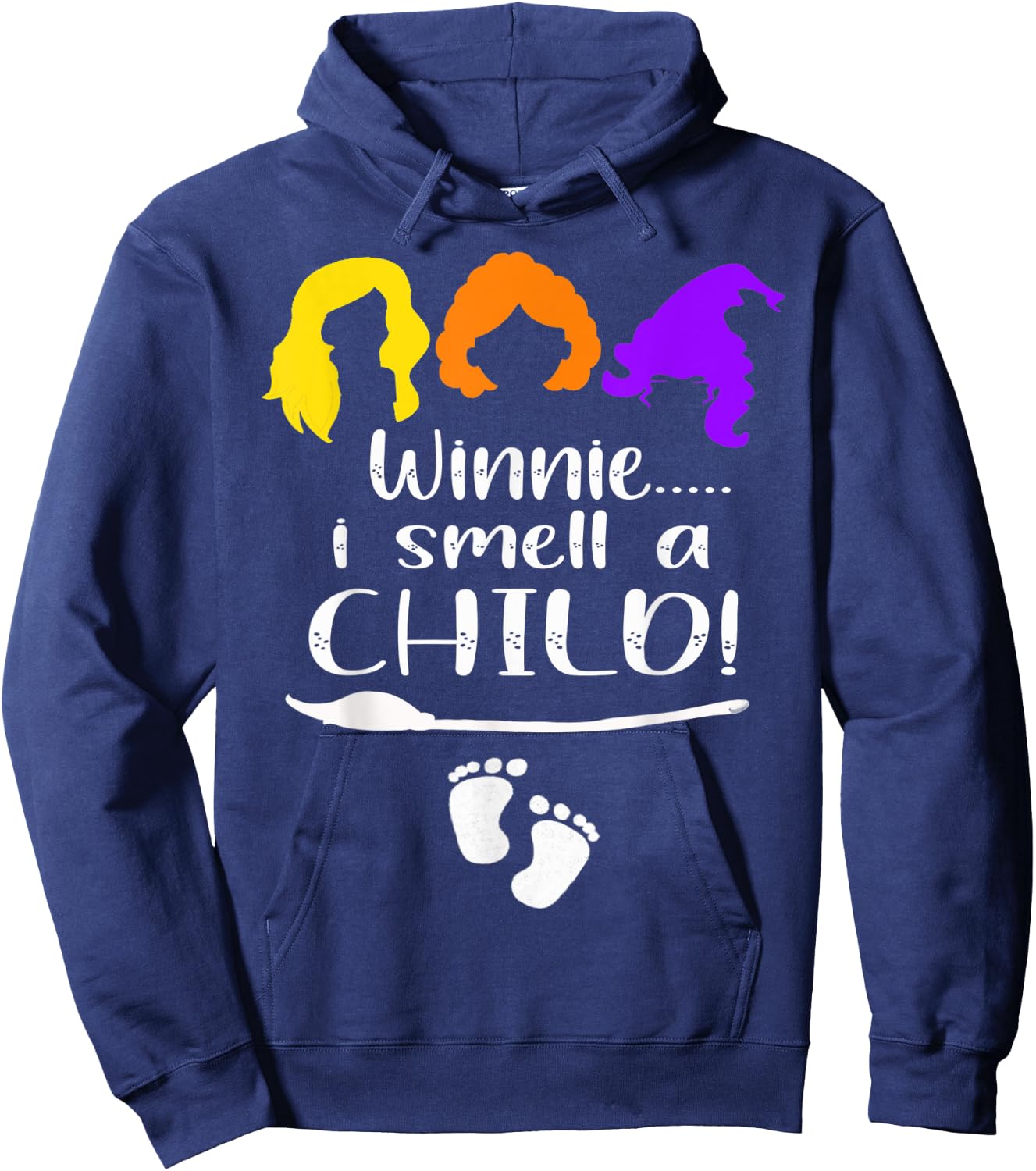 Winnie I smell A Child Halloween Pregnancy Announcement Mom Hoodie - Hoodie | Navy