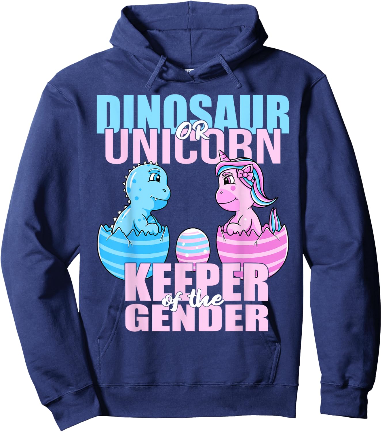 Dinosaur Or Unicorn Keeper of the Gender Reveal Party Women Hoodie - Hoodie | Navy