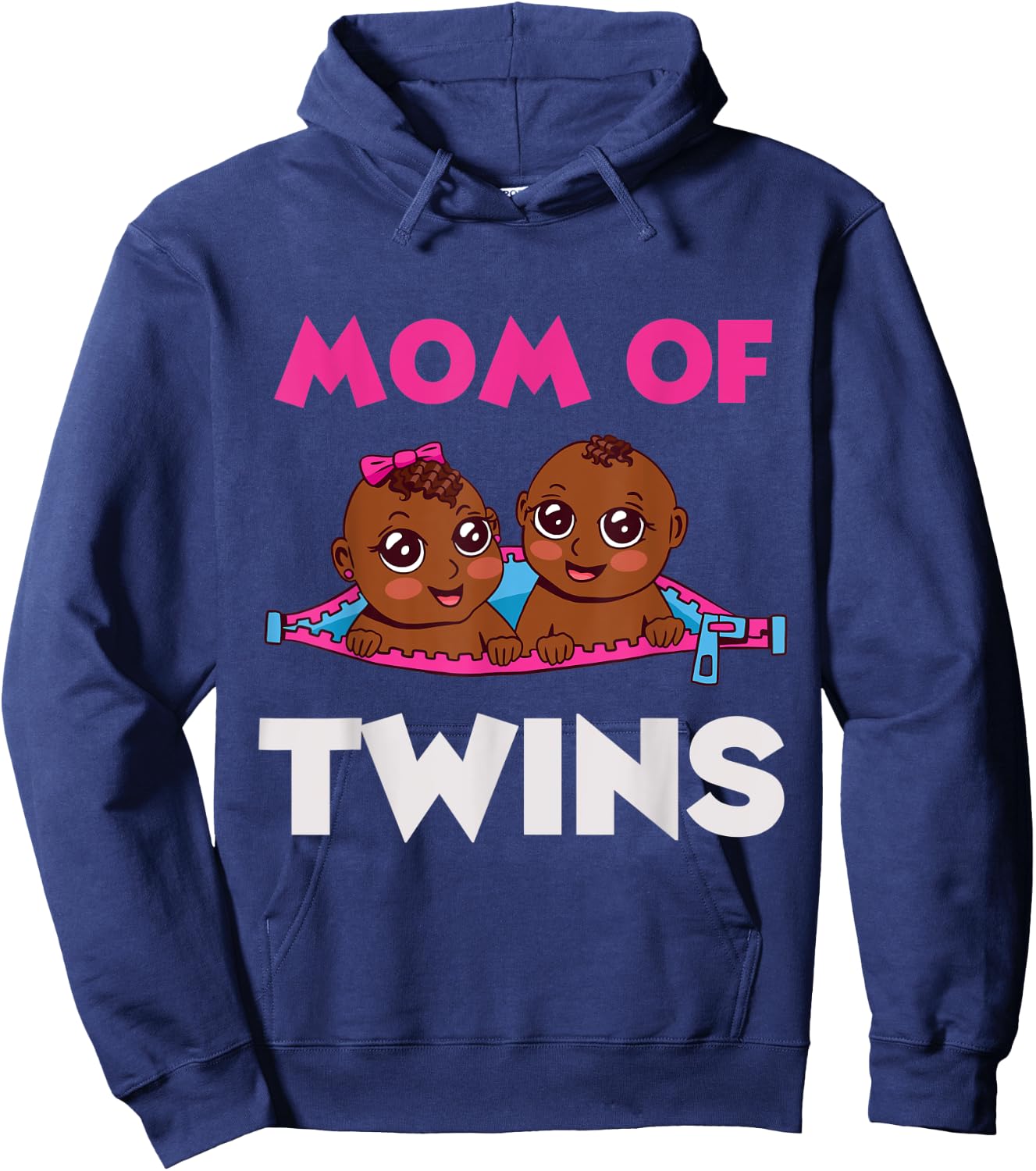 Twins Funny Mom Baby Pregnancy Matching Announcement Hoodie - Hoodie | Navy