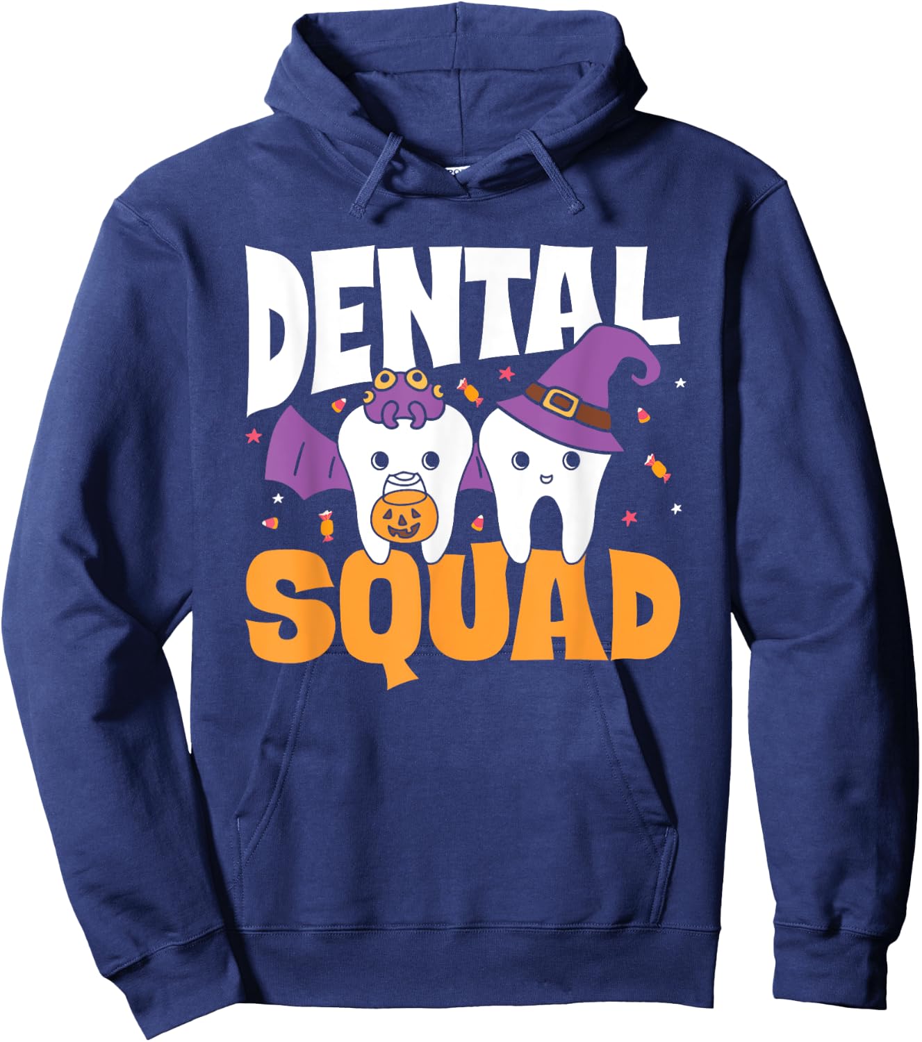 Spooky Dental Assistant Dental Squad Halloween Dentist Hoodie - Hoodie | Navy
