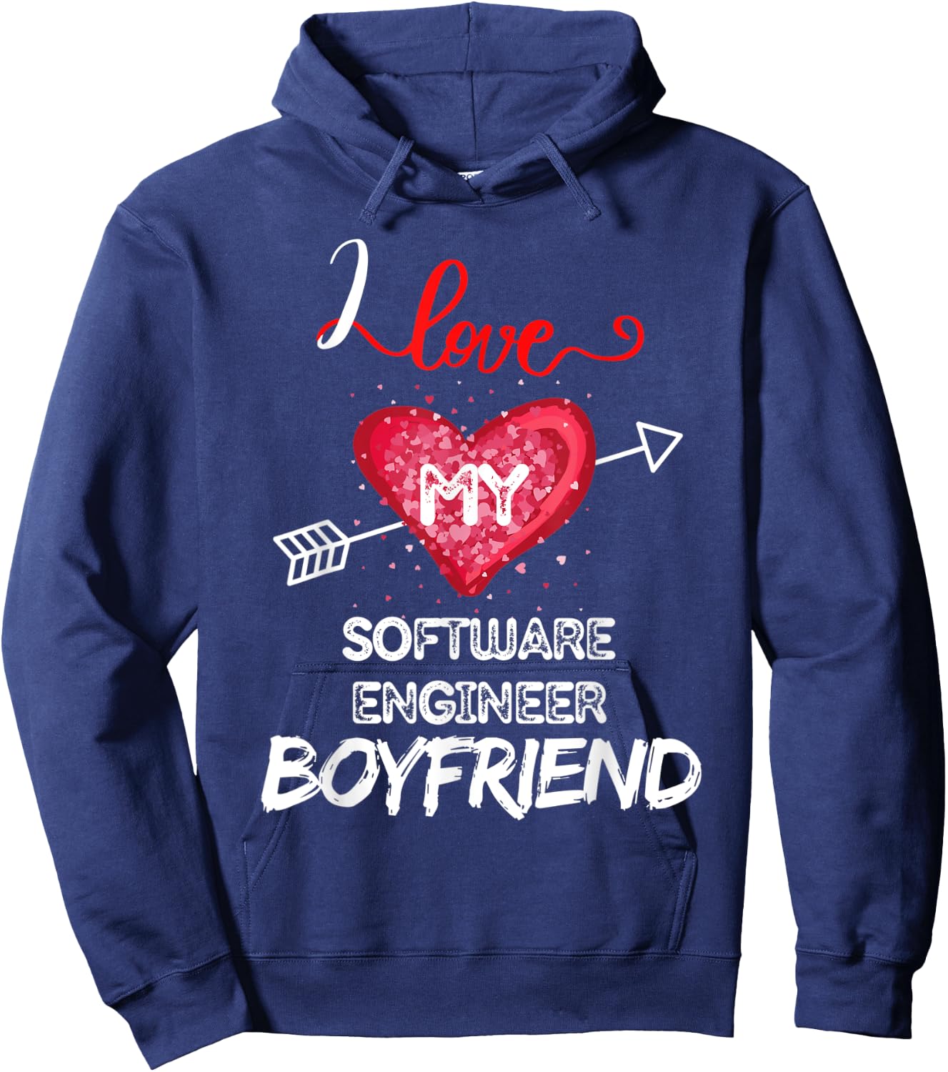 I love My Software Engineer Boyfriend Hoodie - Hoodie | Navy