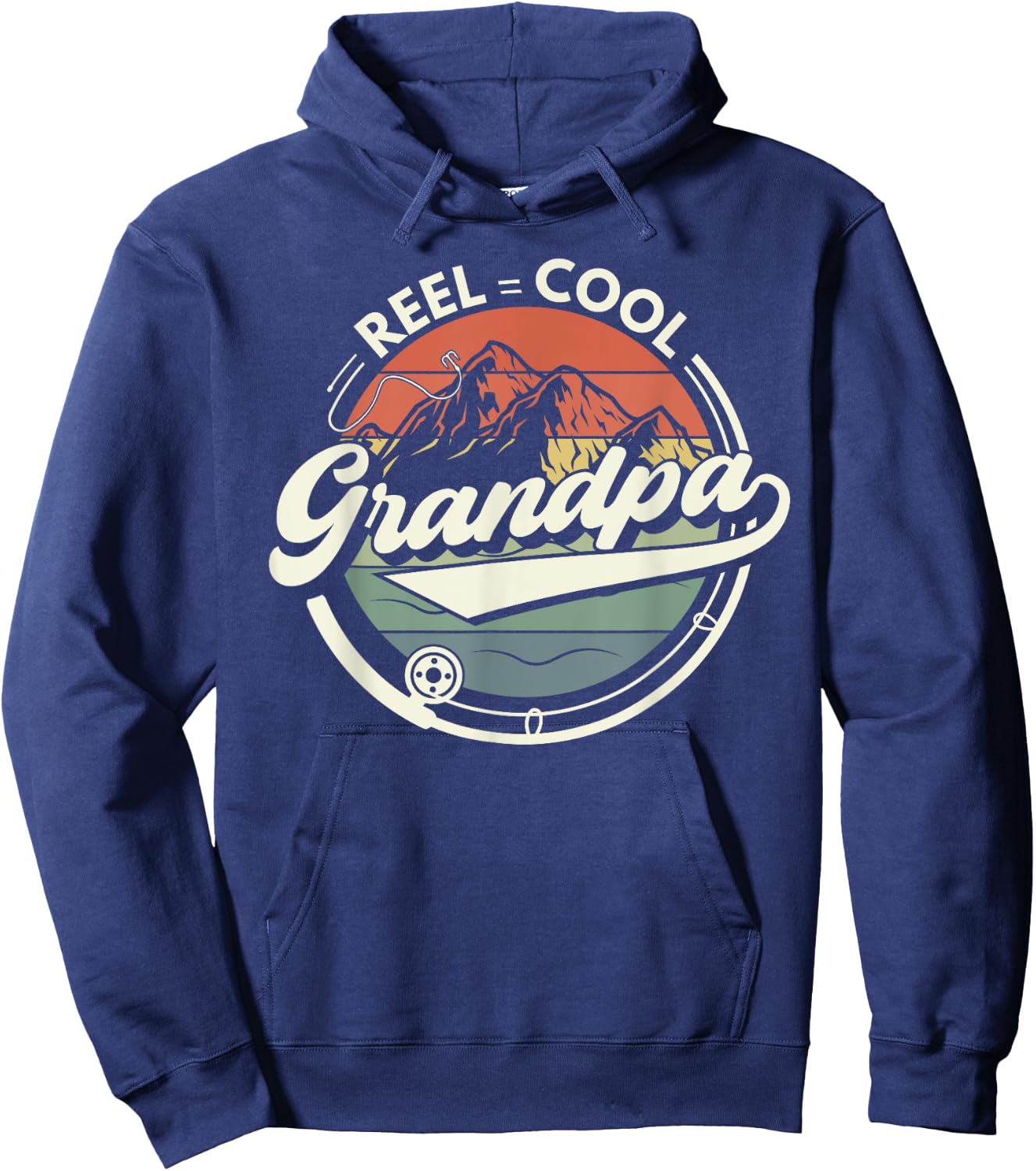 Reel Cool Grandpa Fishing Hoodie - Hoodie | Navy