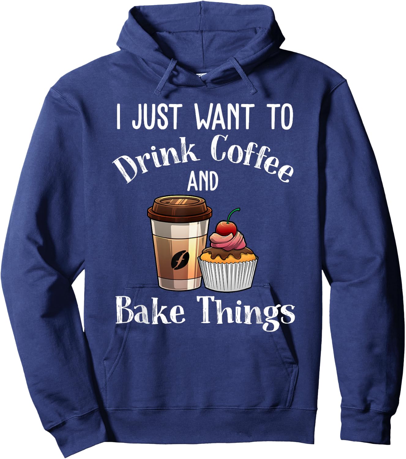 Funny Baking Gift Women Baker Drinking Coffee Lover Hoodie - Hoodie | Navy