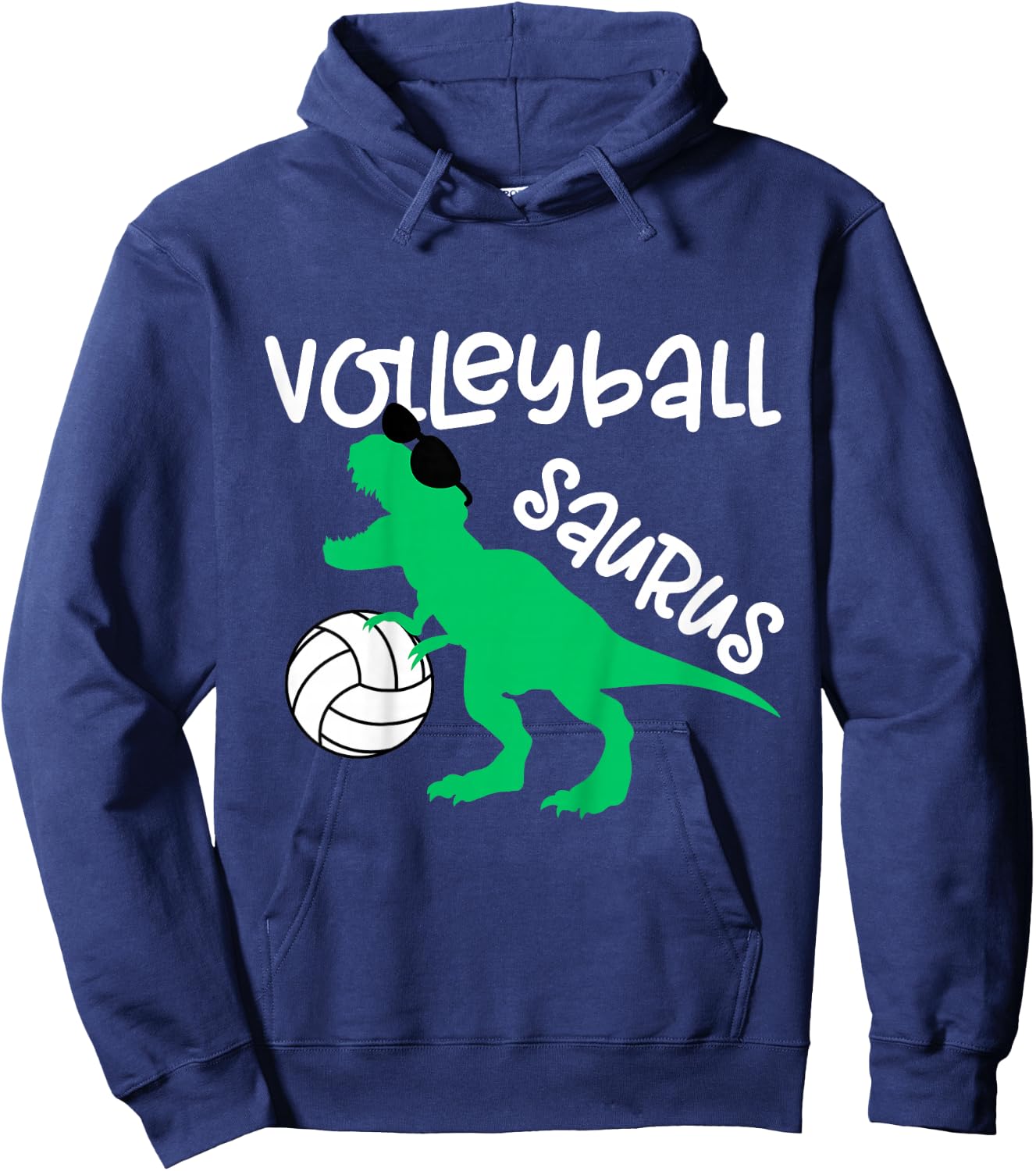 Kids Toddler Dinosaur Volleyball Saurus Boys Girls Dino Lover Hoodie - Hoodie | Navy