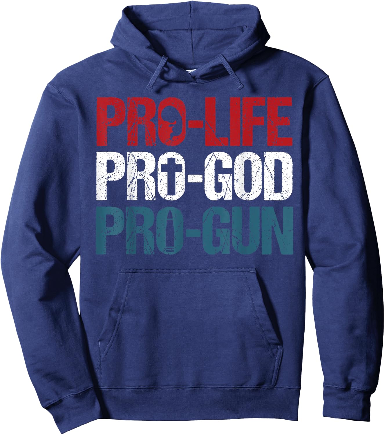 Pro Life Pro God Pro Gun Shirt USA Patriot Birthday Gift Hoodie - Hoodie | Navy